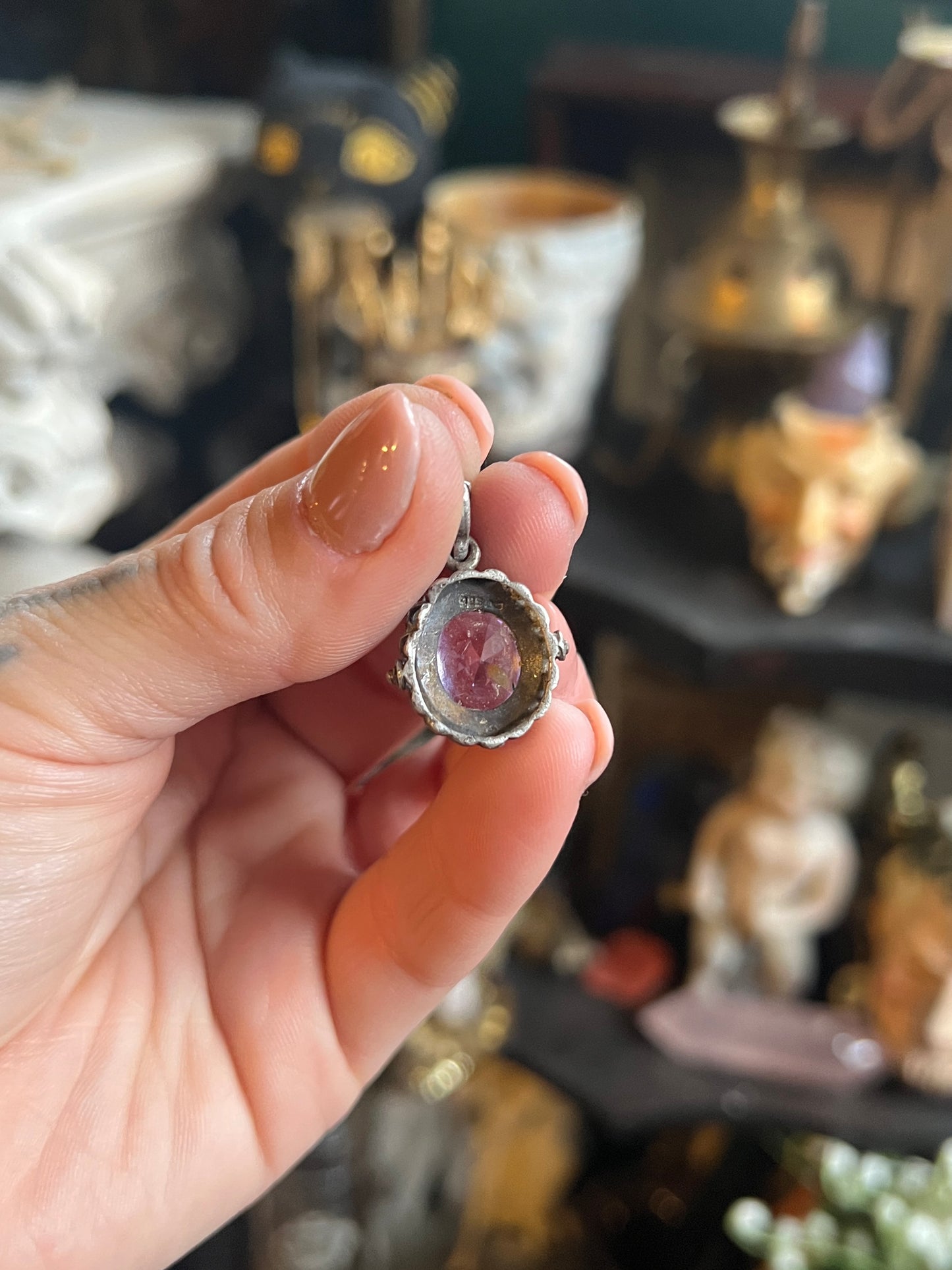 Marcasite Amethyst CZ Pendant