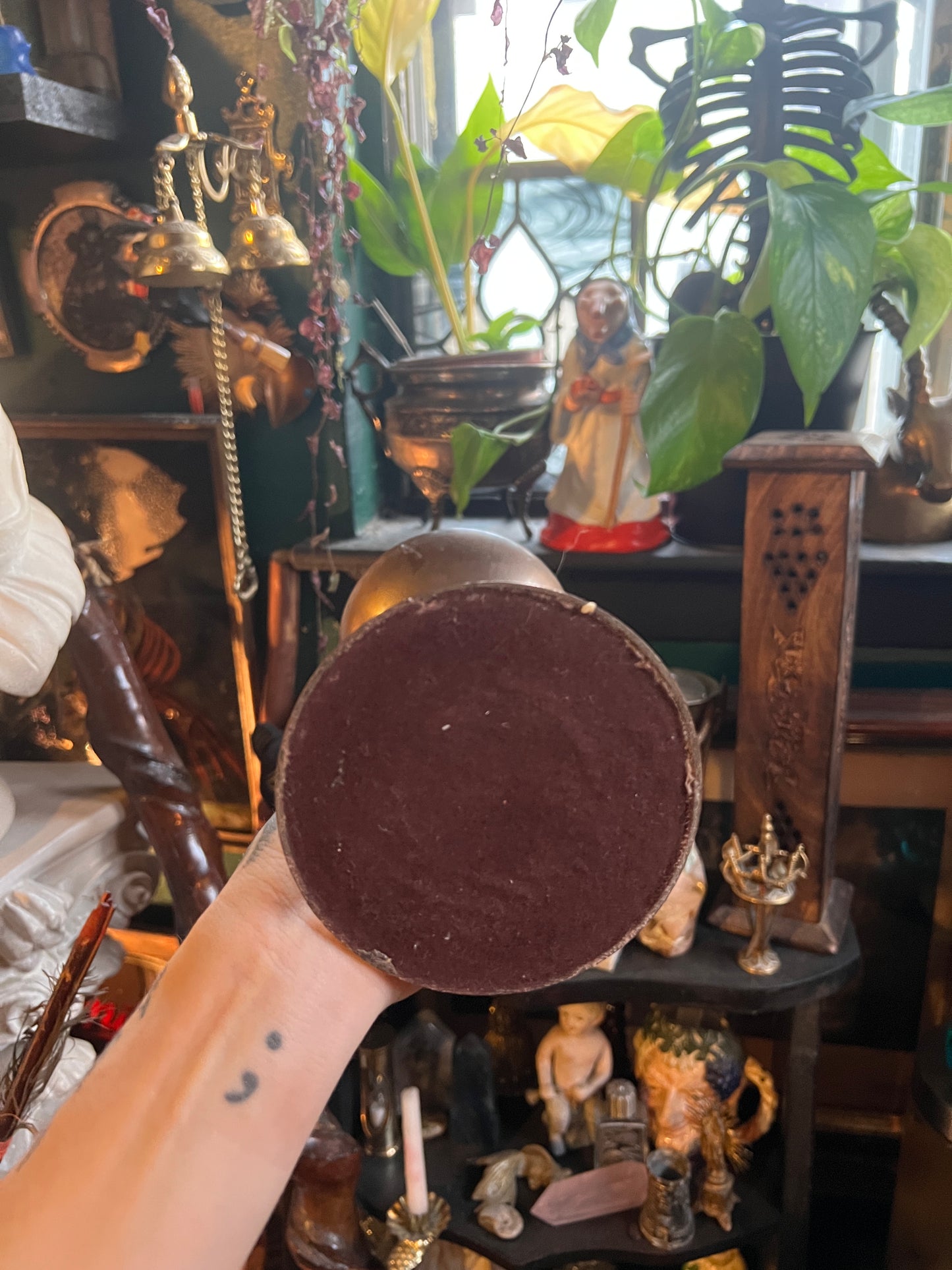 Ruby Red Pillar Candle Holder