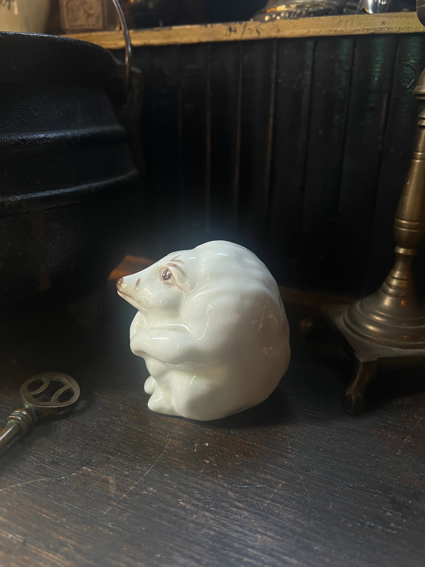 Porcelain Hedgehog Figurine