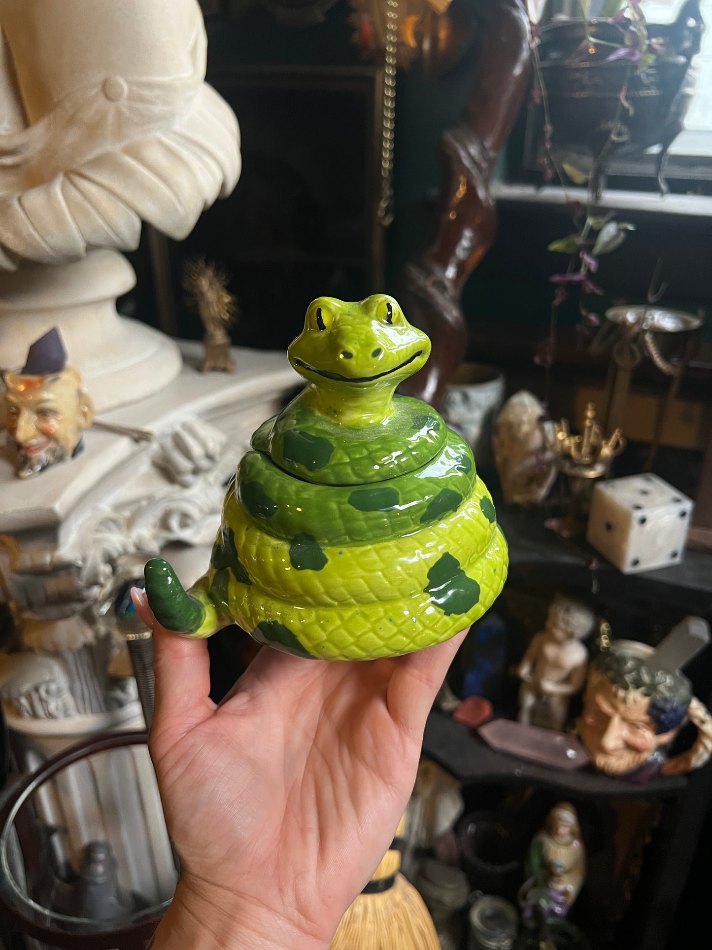 Ceramic Snake Trinket Box
