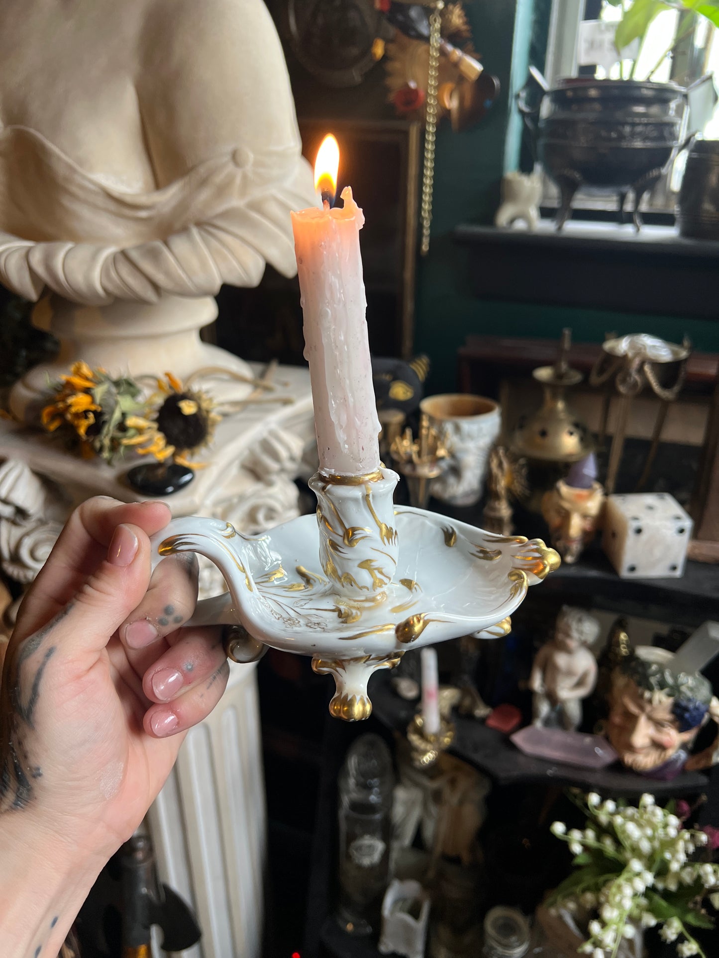 Italian Porcelain Candlestick Holder