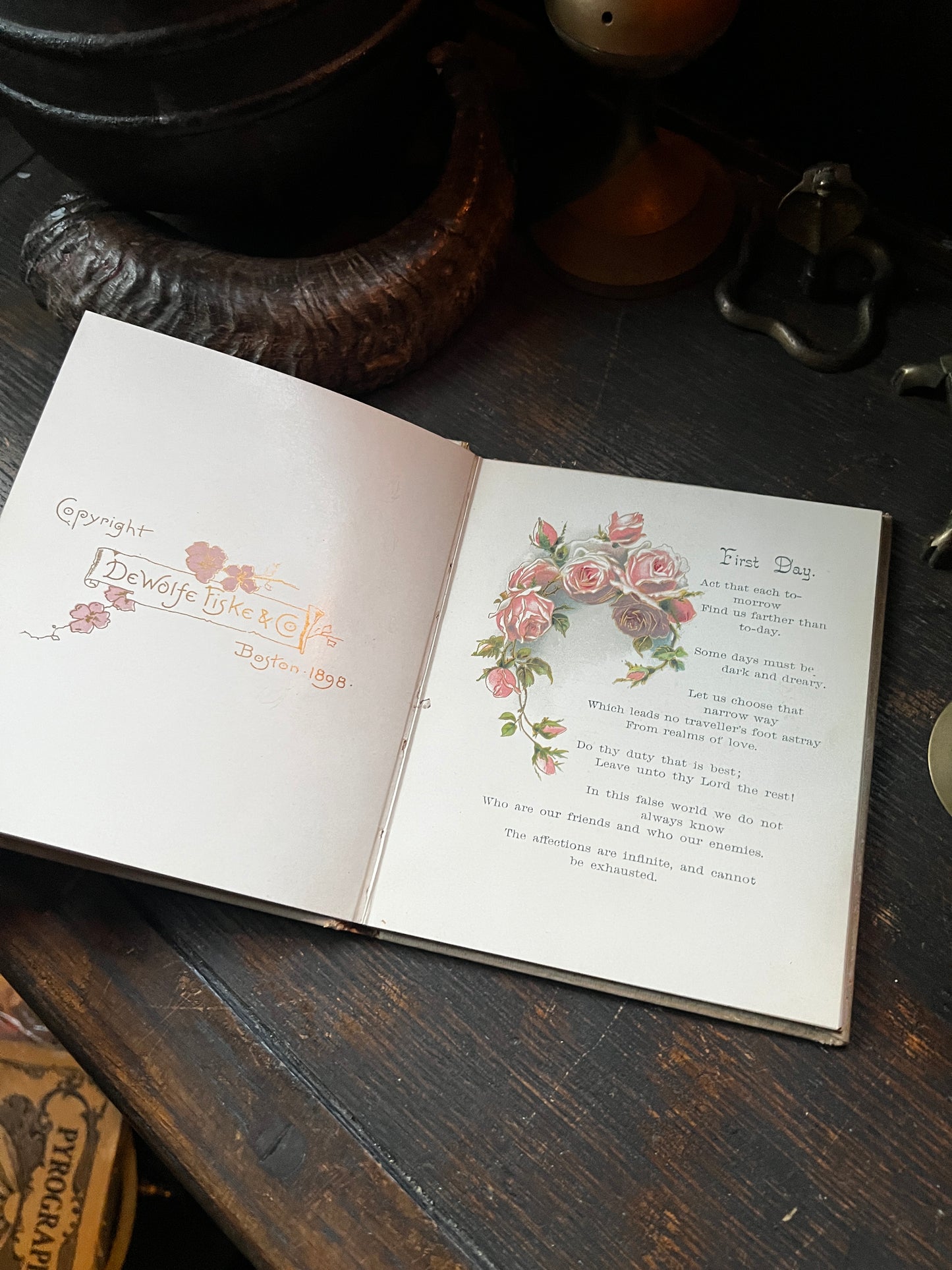 1898 Roses and Lilies by Henry Wadsworth Longfellow