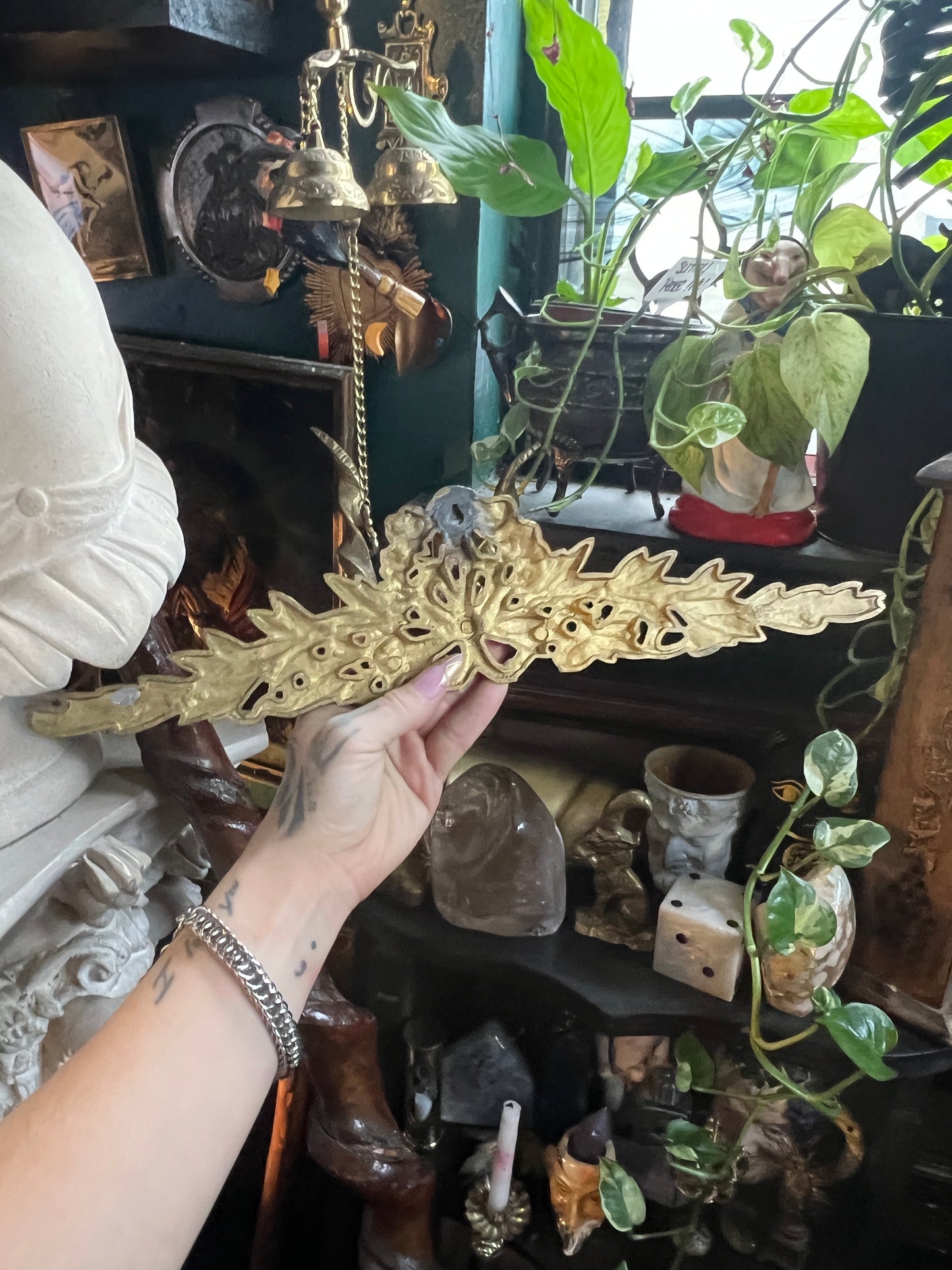 Brass French Pediment Wall Decor