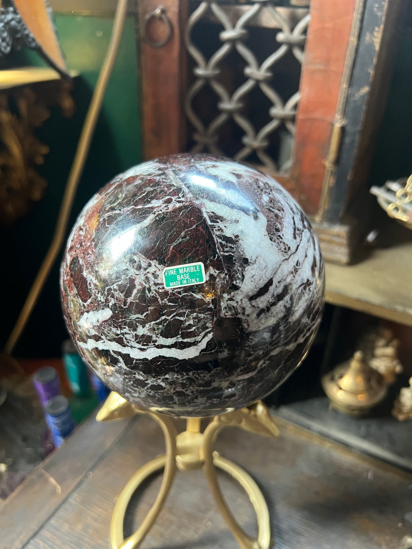 Italian Marble Sphere Goat Head Stand