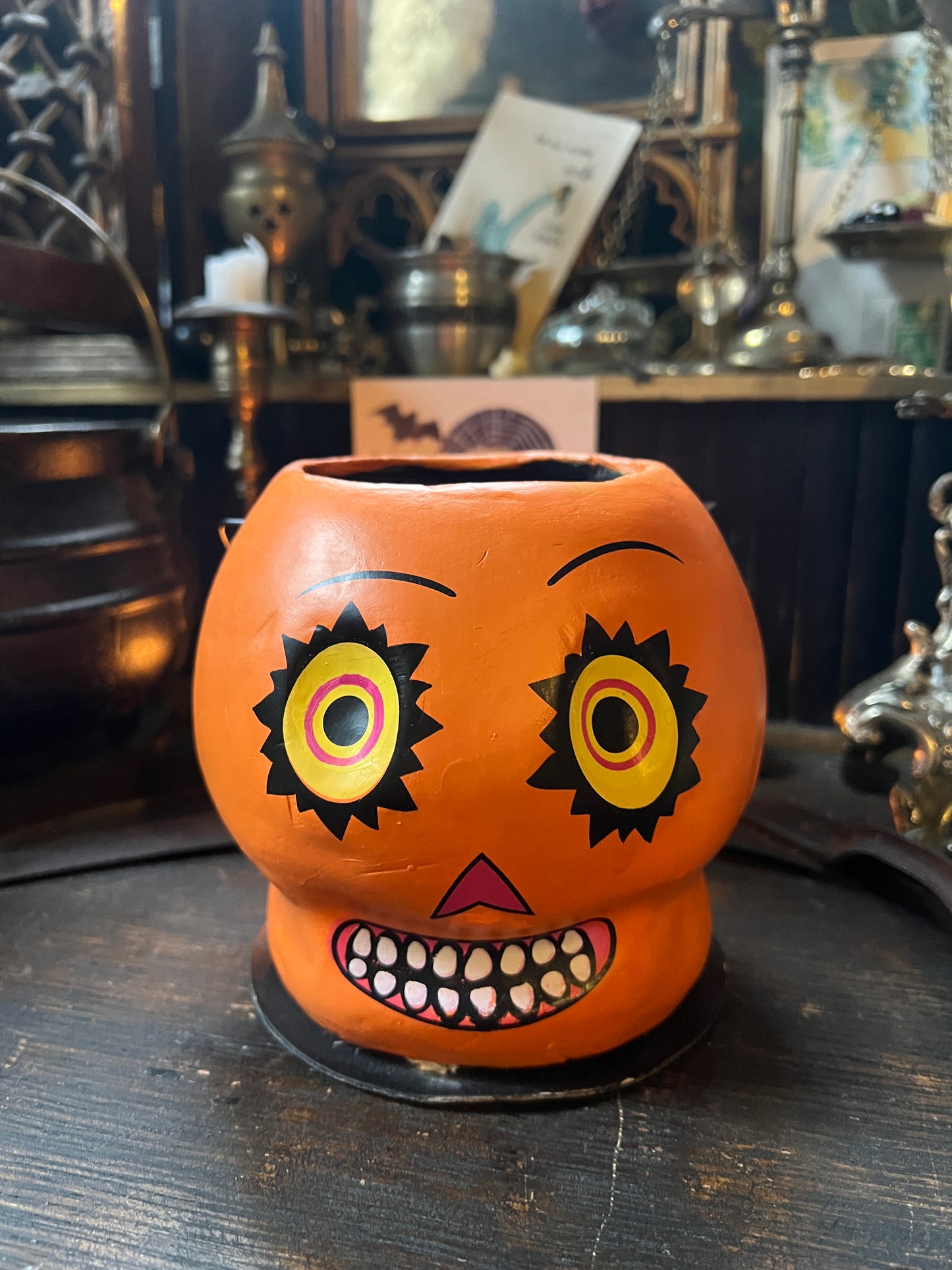 Paper Mache Pumpkin Pail