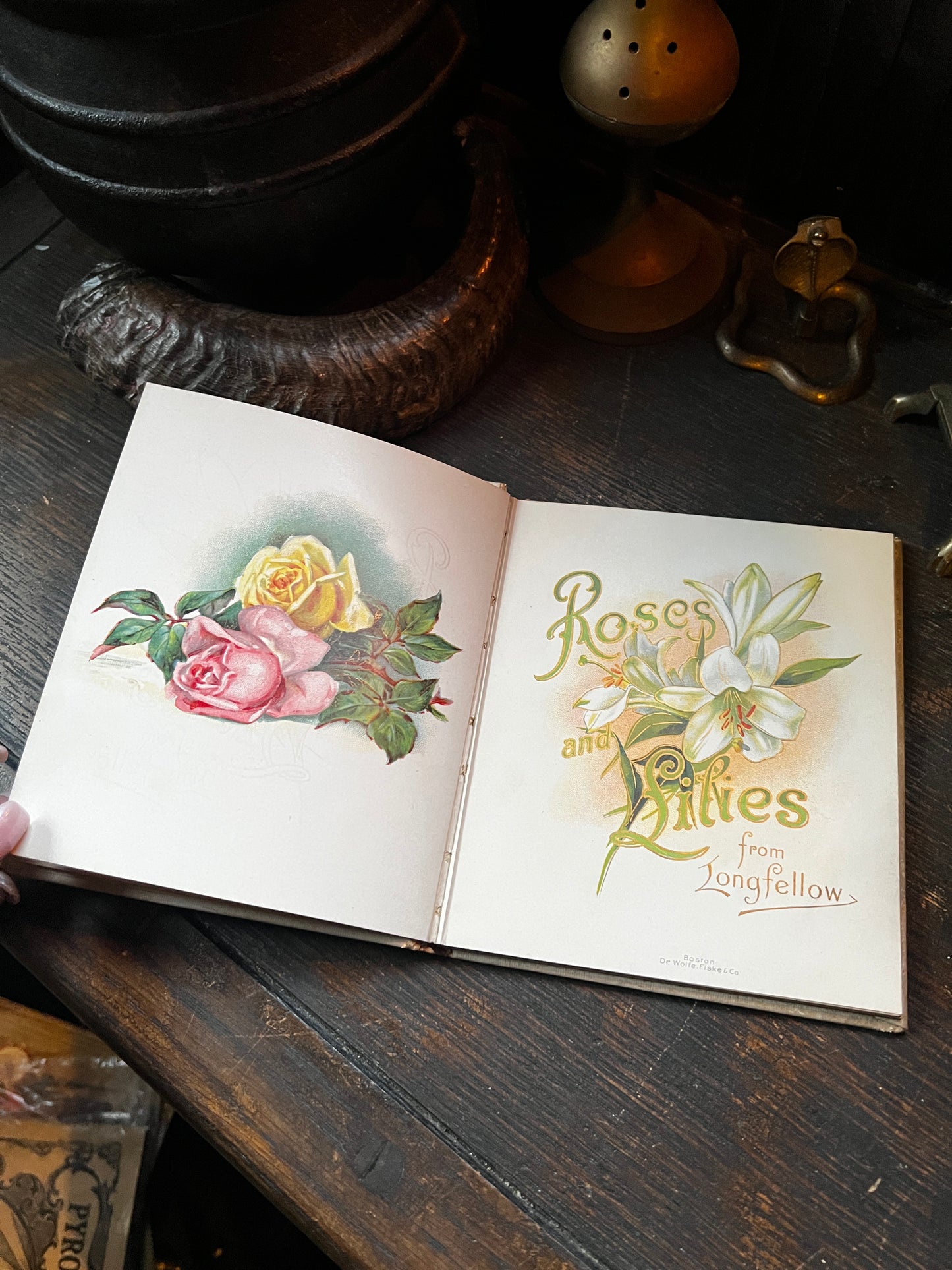 1898 Roses and Lilies by Henry Wadsworth Longfellow