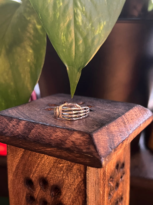 Sterling Skeleton Hand Ring