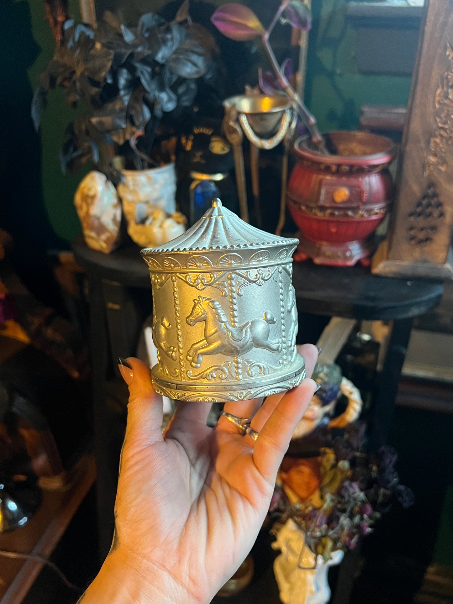 Silver Plated Carousel Bank