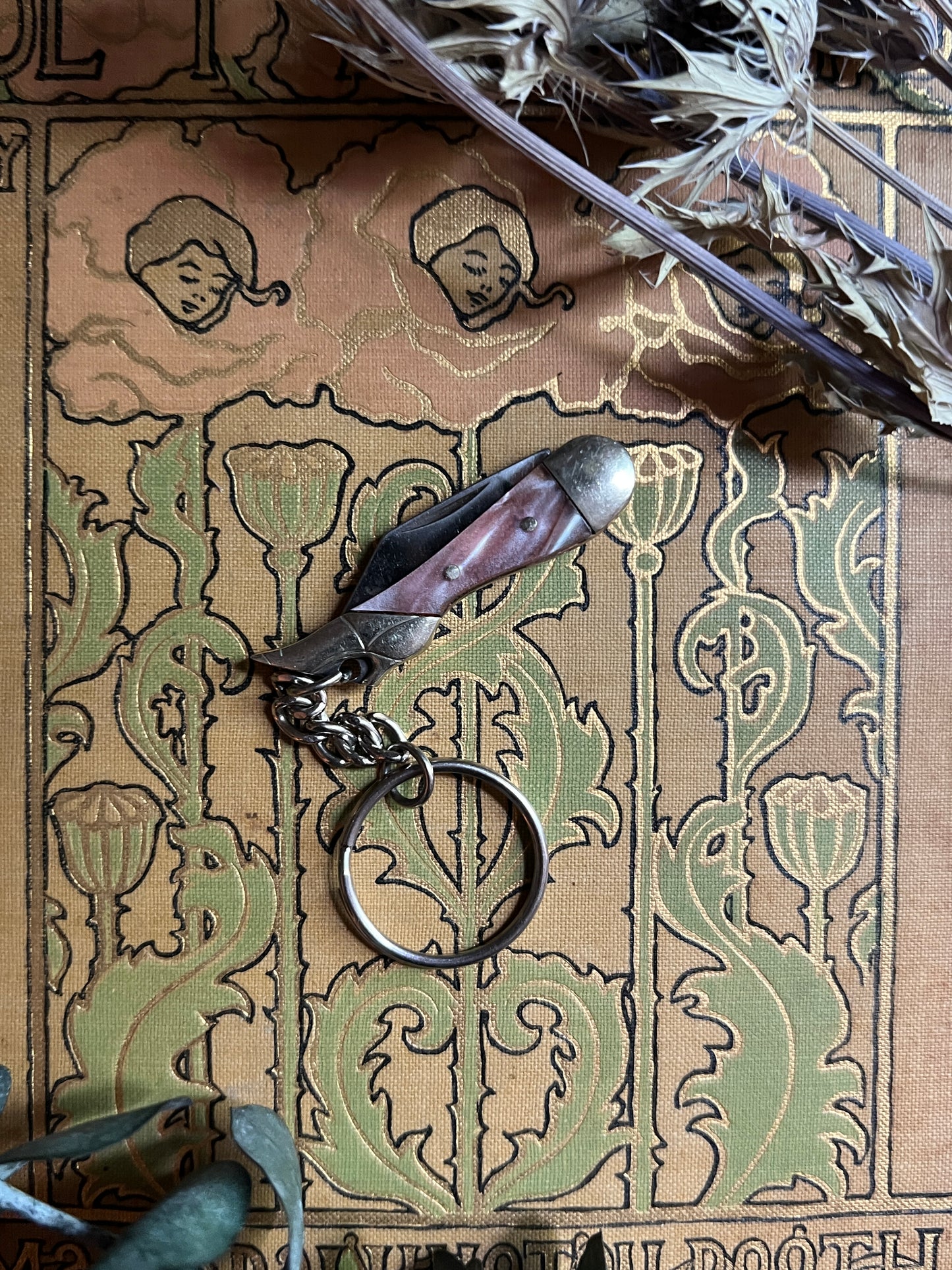 Pink Swirl Lady Leg Keychain