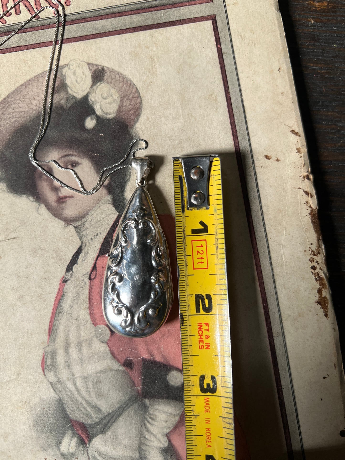 Sterling Silver Teardrop Locket Necklace