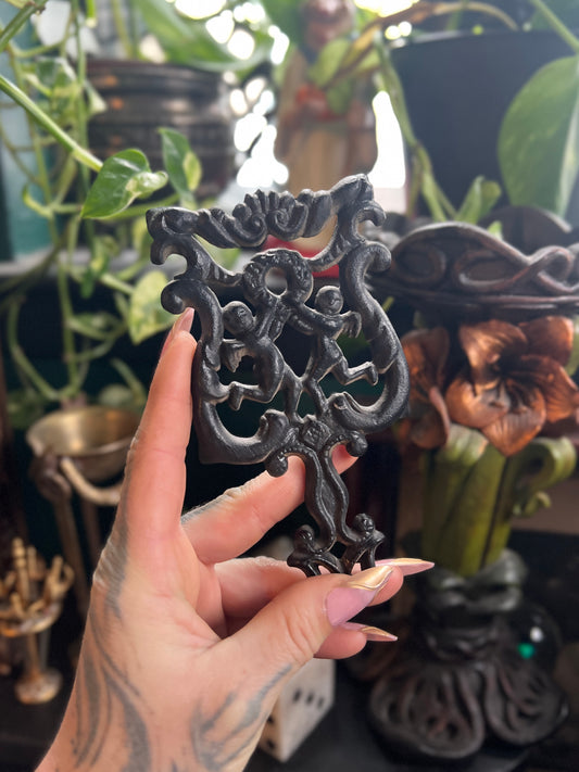 Miniature Cast Iron Cupid Trivet