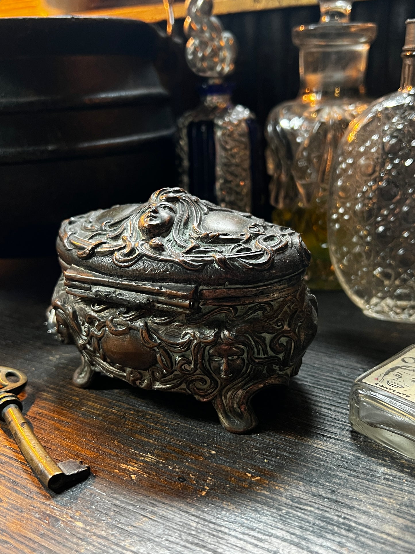 Art Nouveau Maiden Jewelry Casket