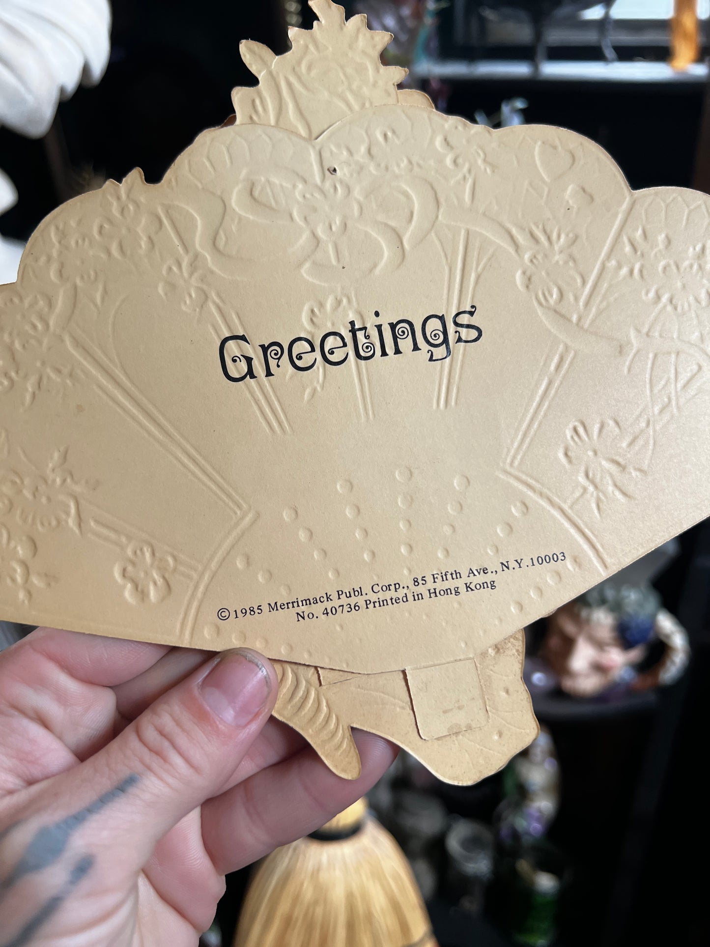Vintage Victorian Fan Pop-Up Post Card
