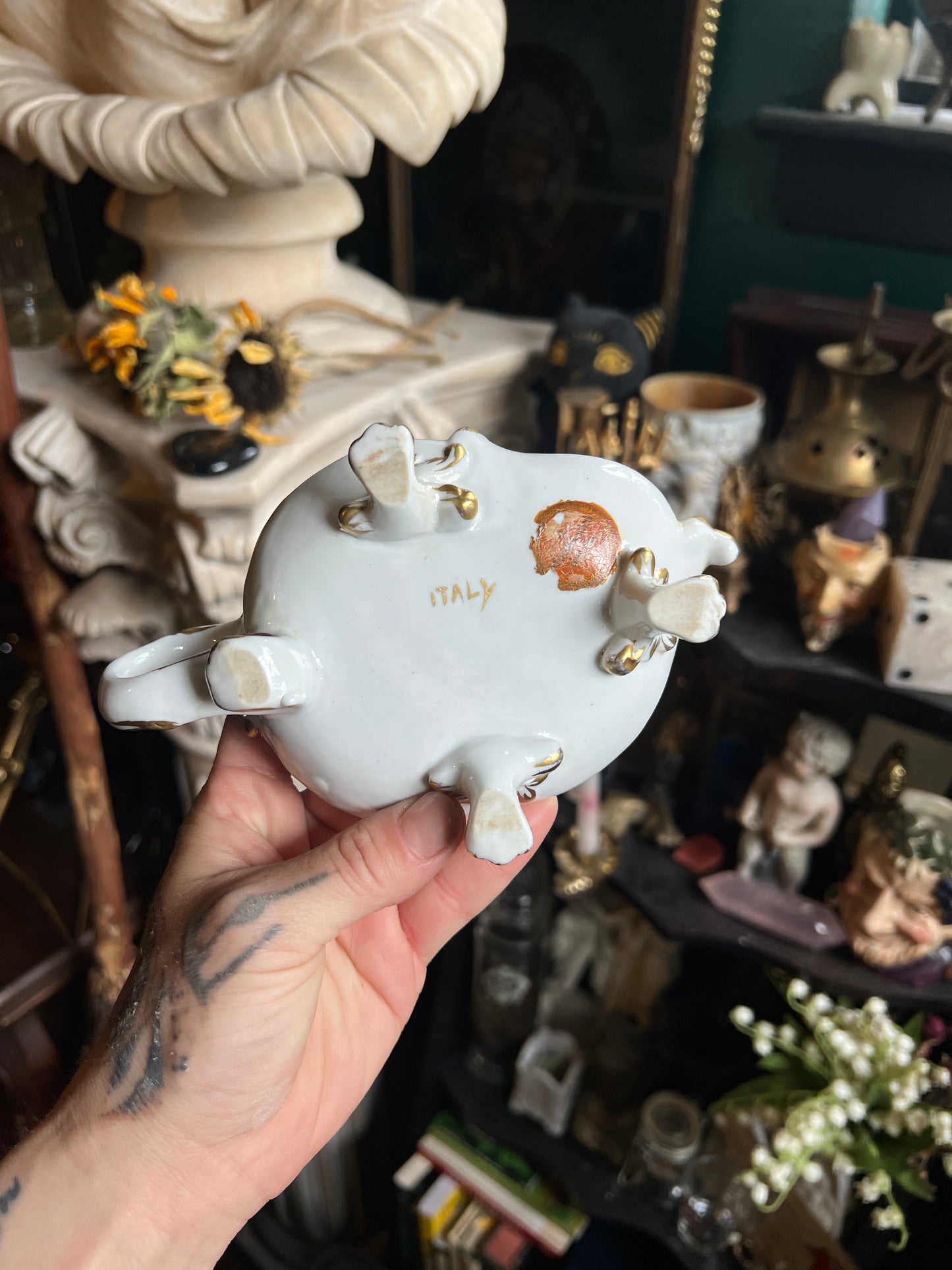 Italian Porcelain Candlestick Holder