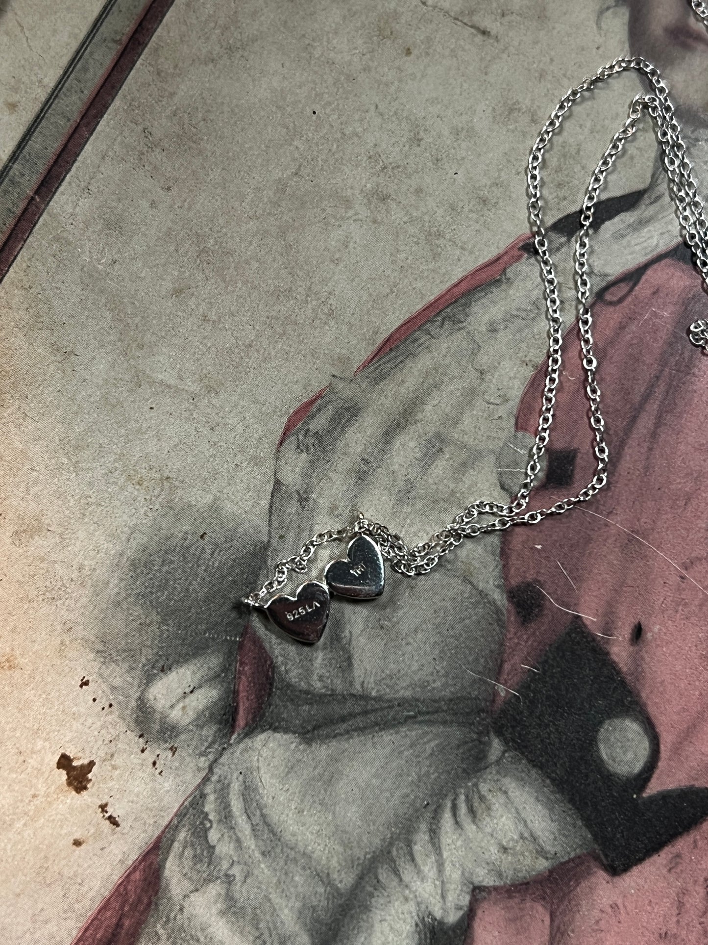 Double Heart Sterling Necklace