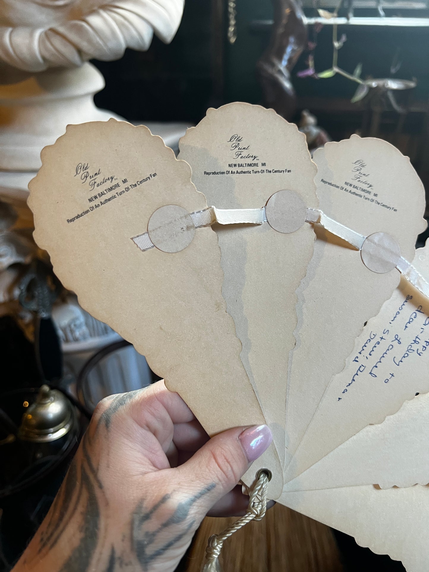 Victorian Turn-of-The-Century Replica Postcard Fan