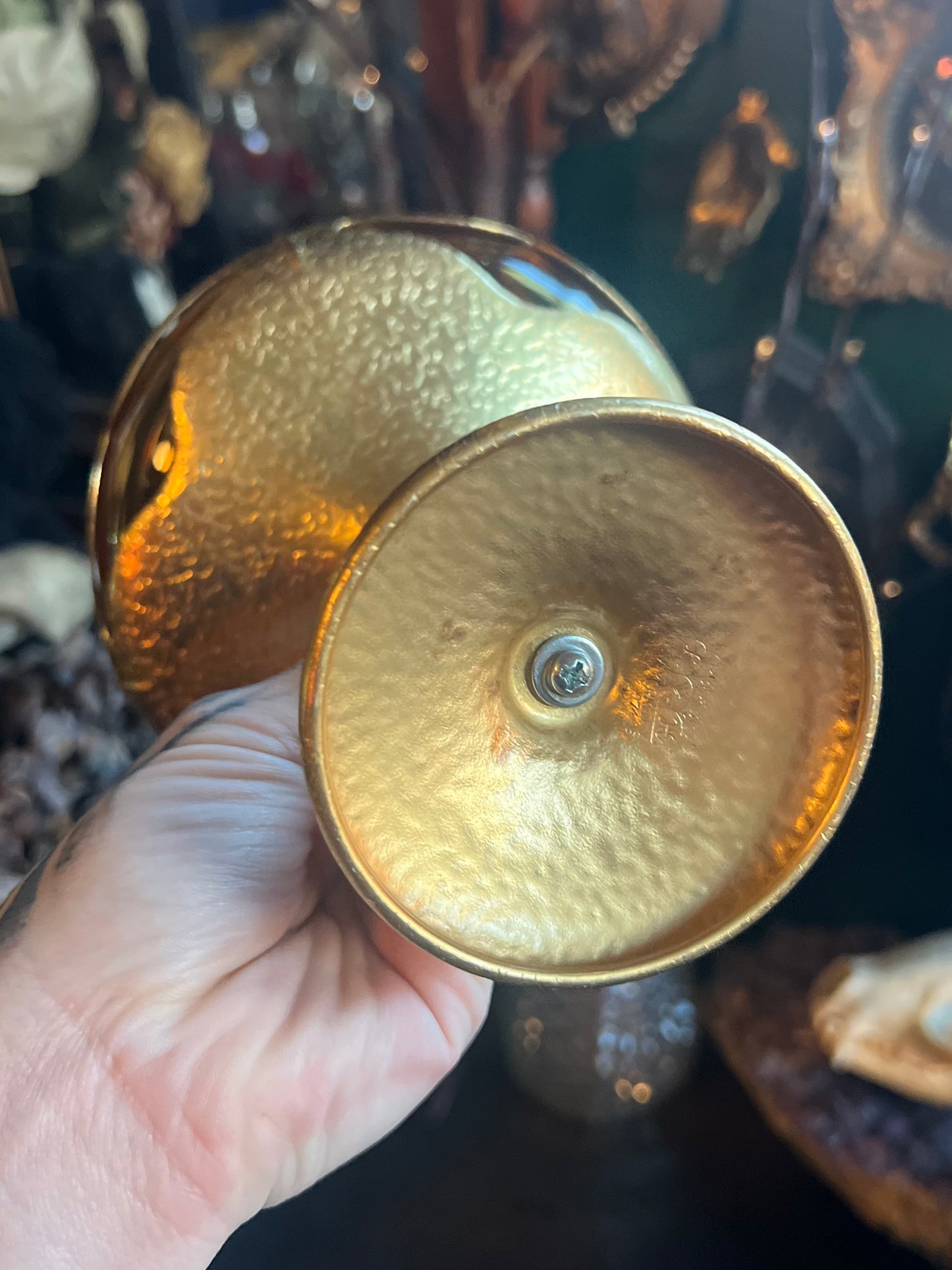 Art Deco Farber Bros Krome Kraft Gold Compote Dish