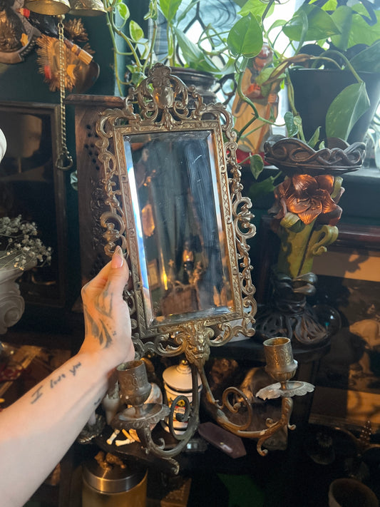 Antique Brass Double Arm Lion Sconce