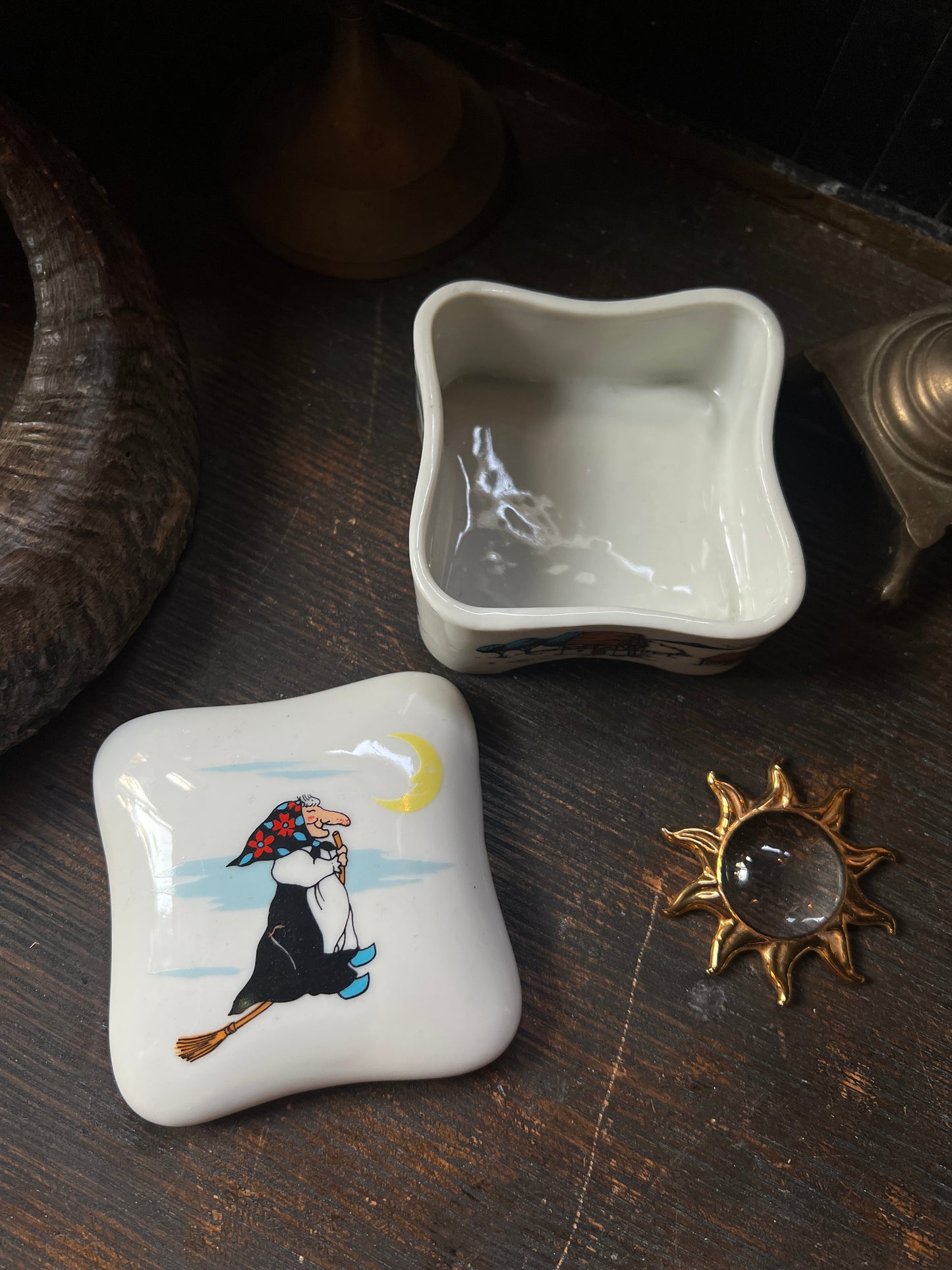 Kitchen Witch Baba Yaga Trinket Dish