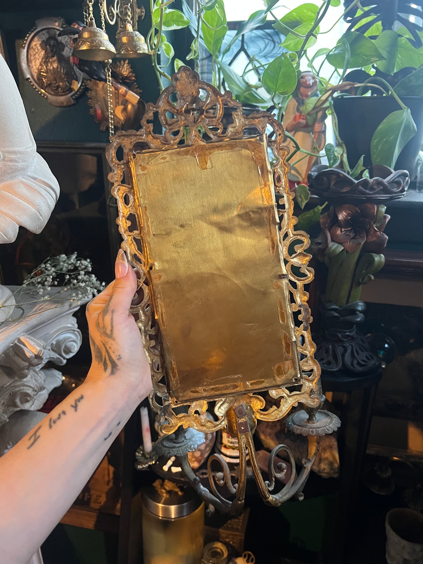 Antique Brass Double Arm Lion Sconce