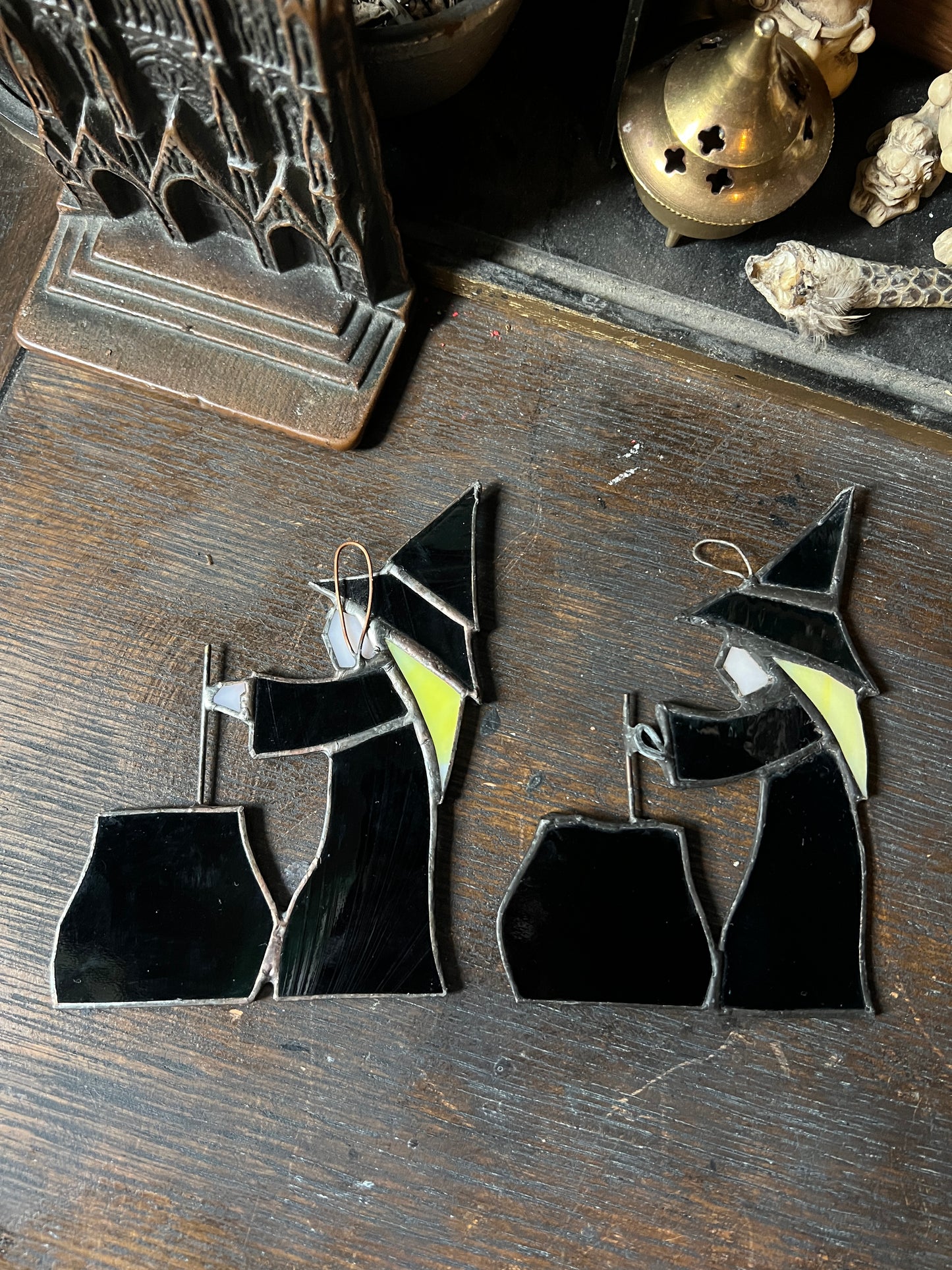 Stained Glass Witches W/ Cauldrons