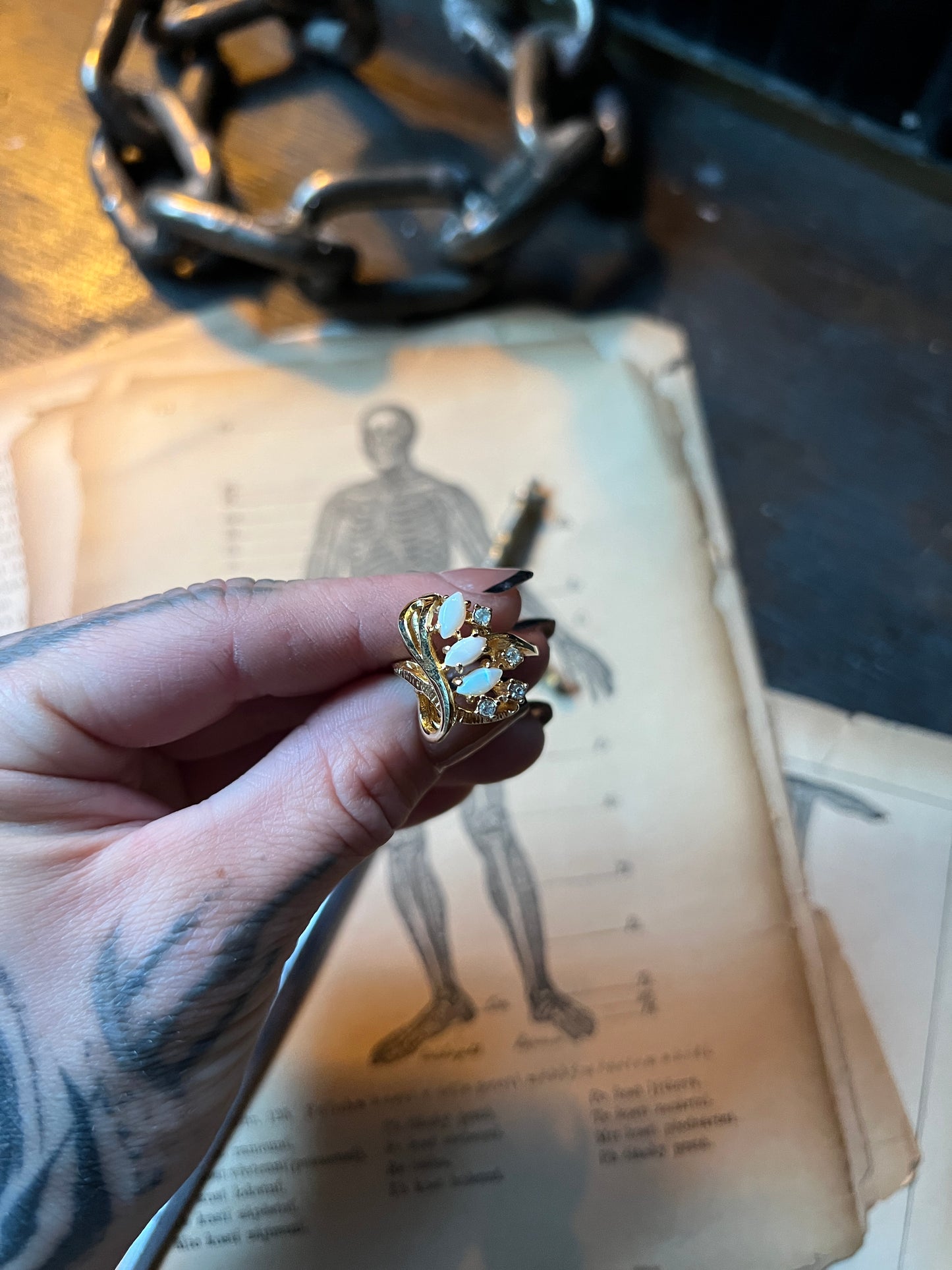 Vintage 60’s Opal Cab Costume Ring