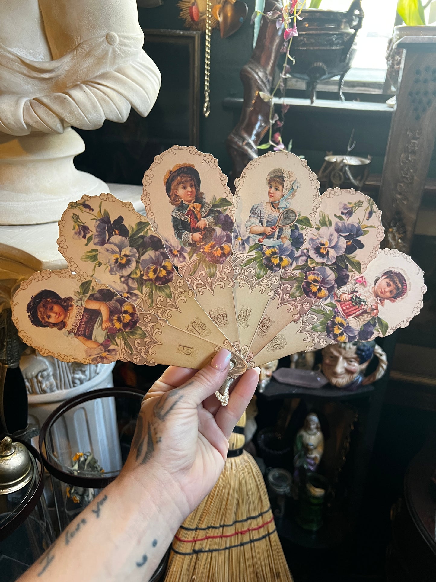 Victorian Turn-of-The-Century Replica Postcard Fan
