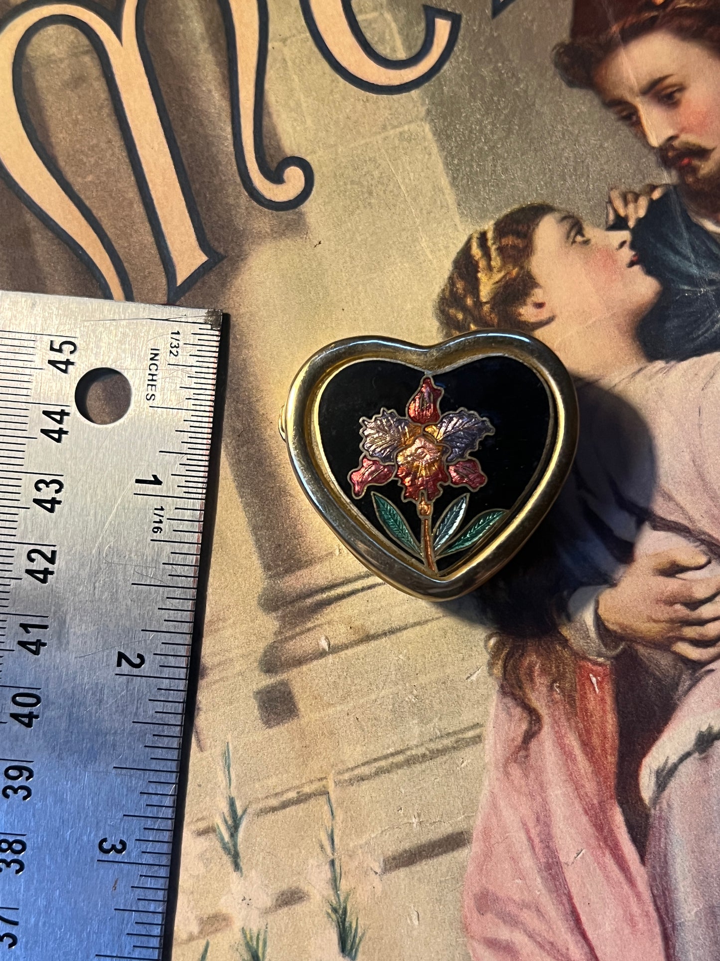 Floral Cloisonné Pill Box