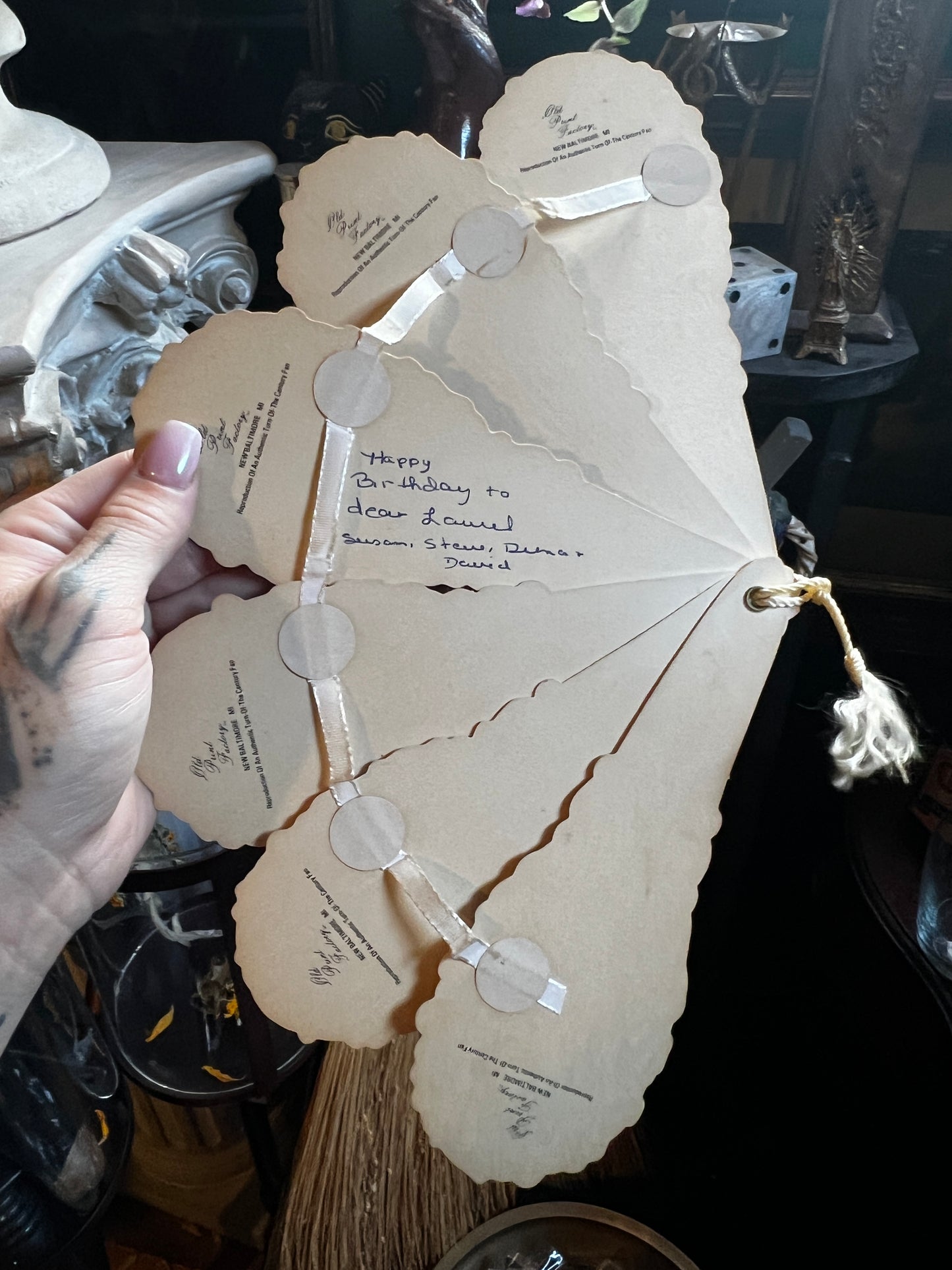 Victorian Turn-of-The-Century Replica Postcard Fan
