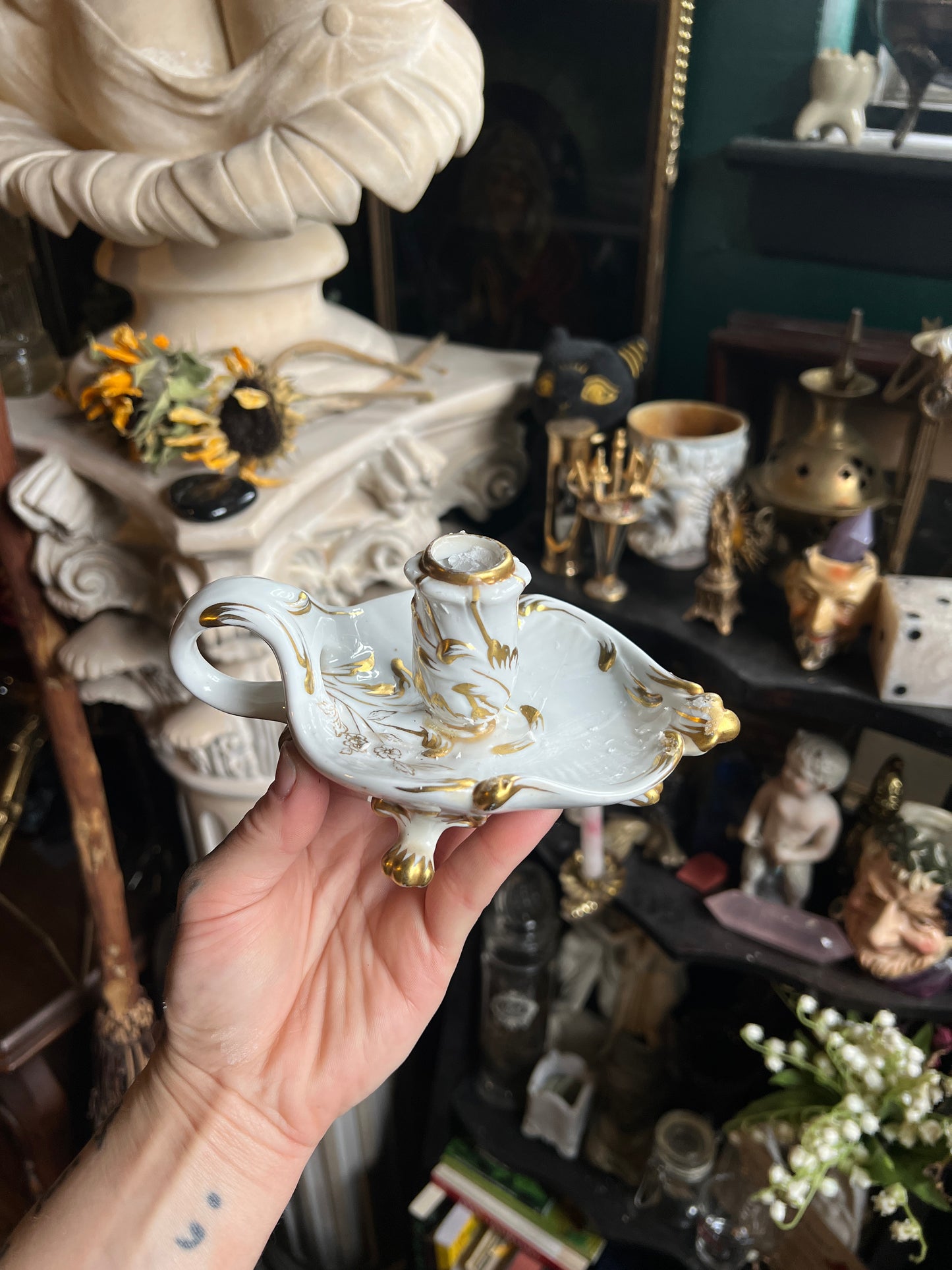 Italian Porcelain Candlestick Holder
