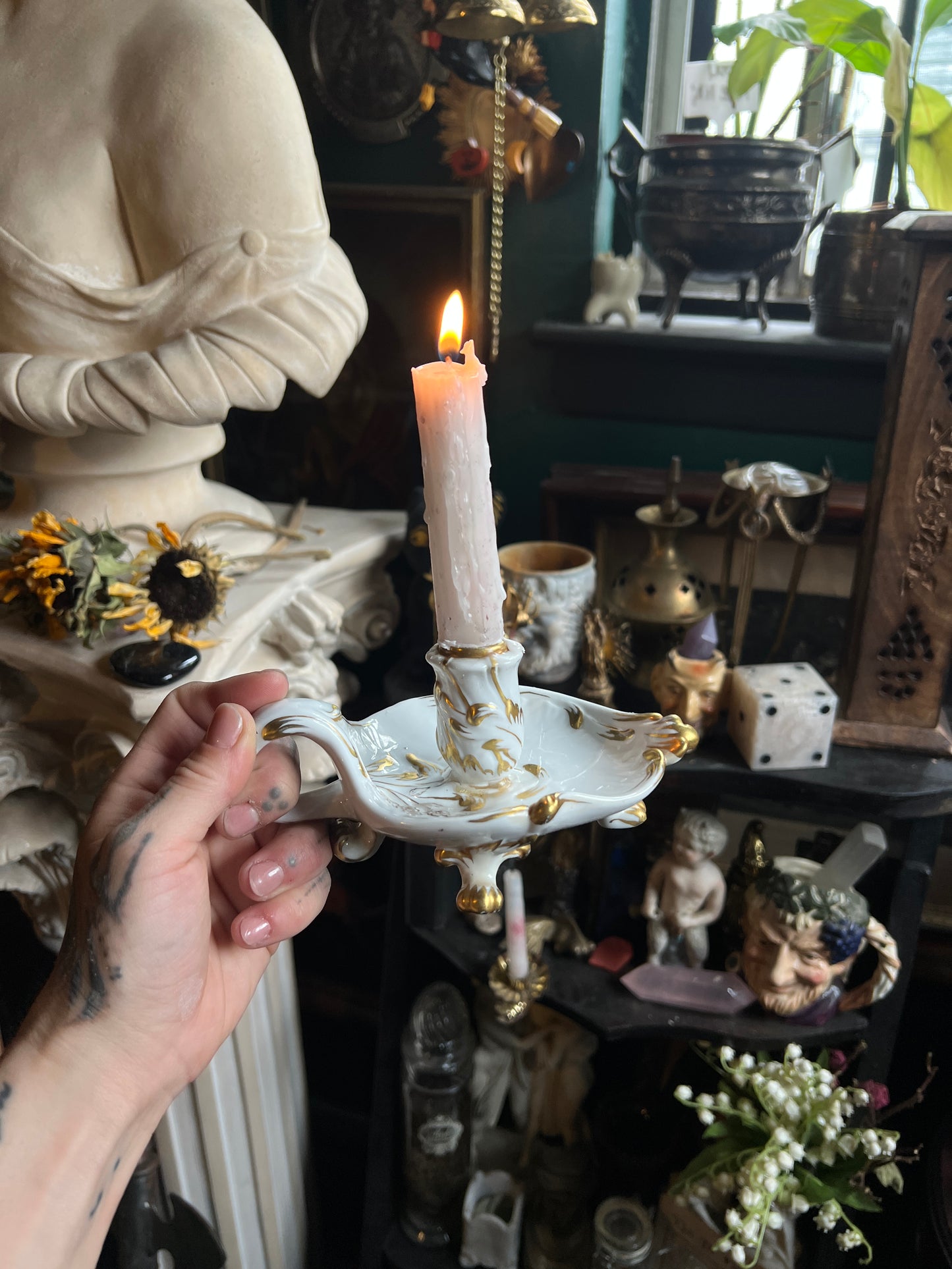 Italian Porcelain Candlestick Holder