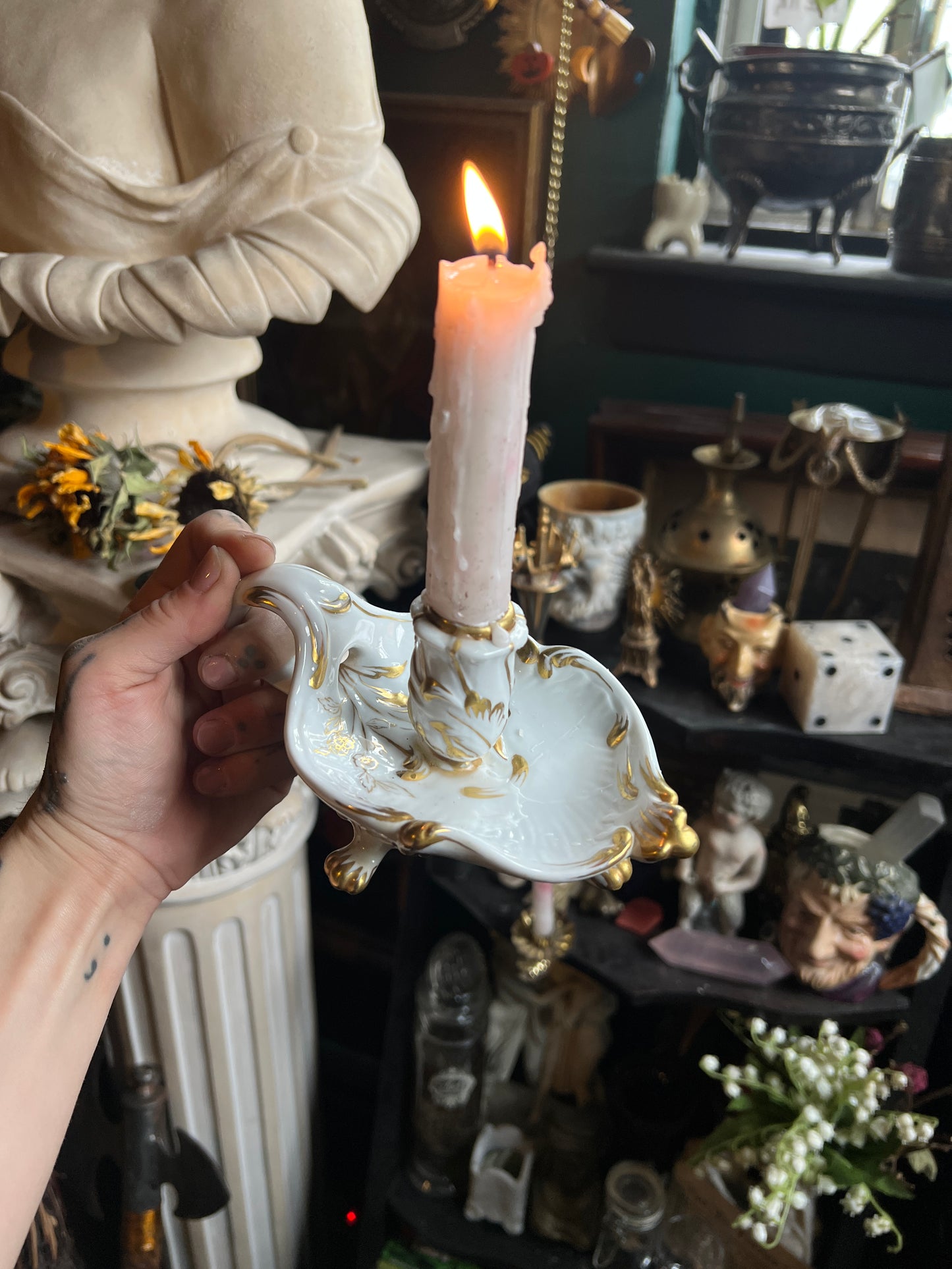 Italian Porcelain Candlestick Holder