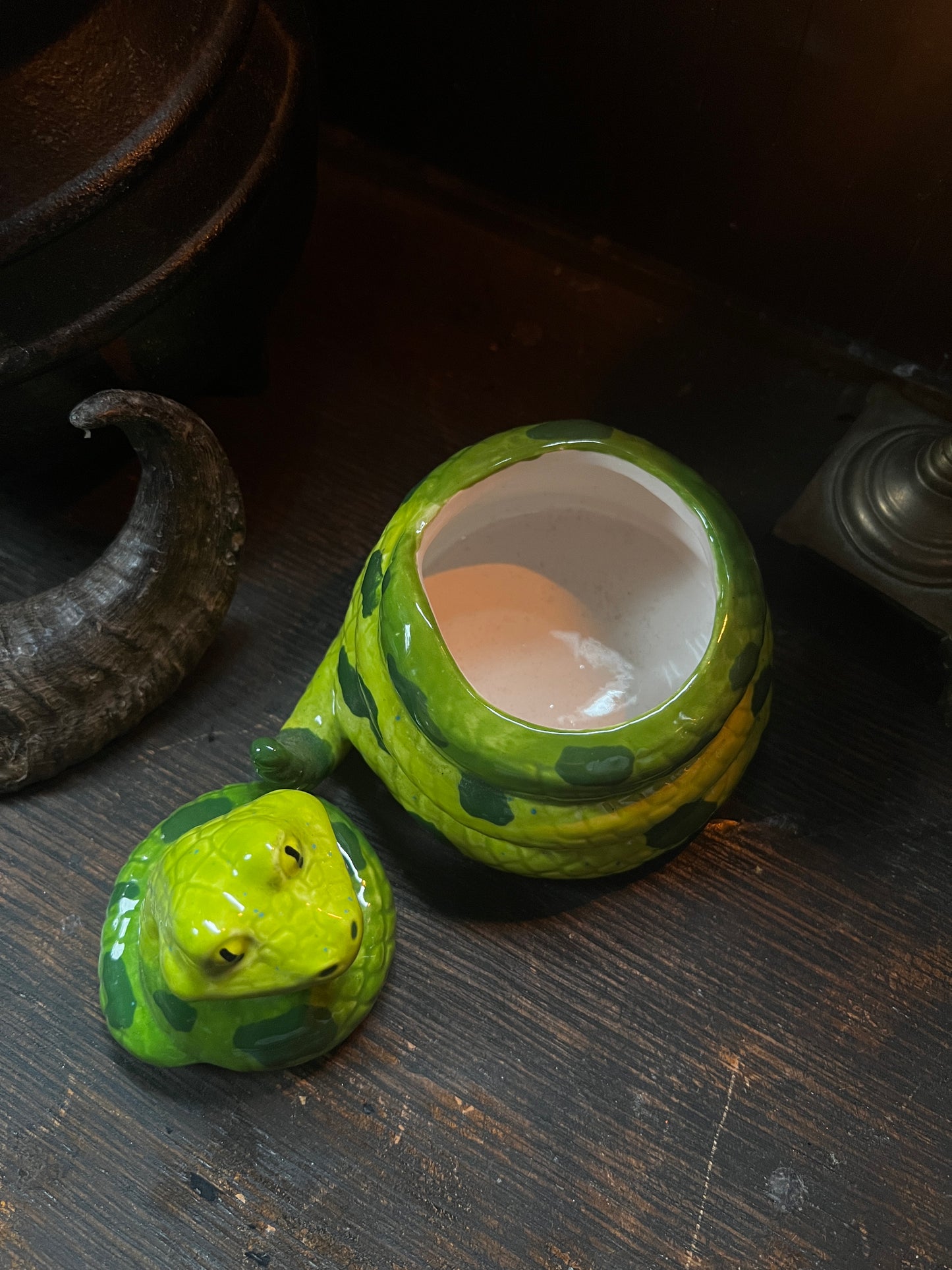 Ceramic Snake Trinket Box