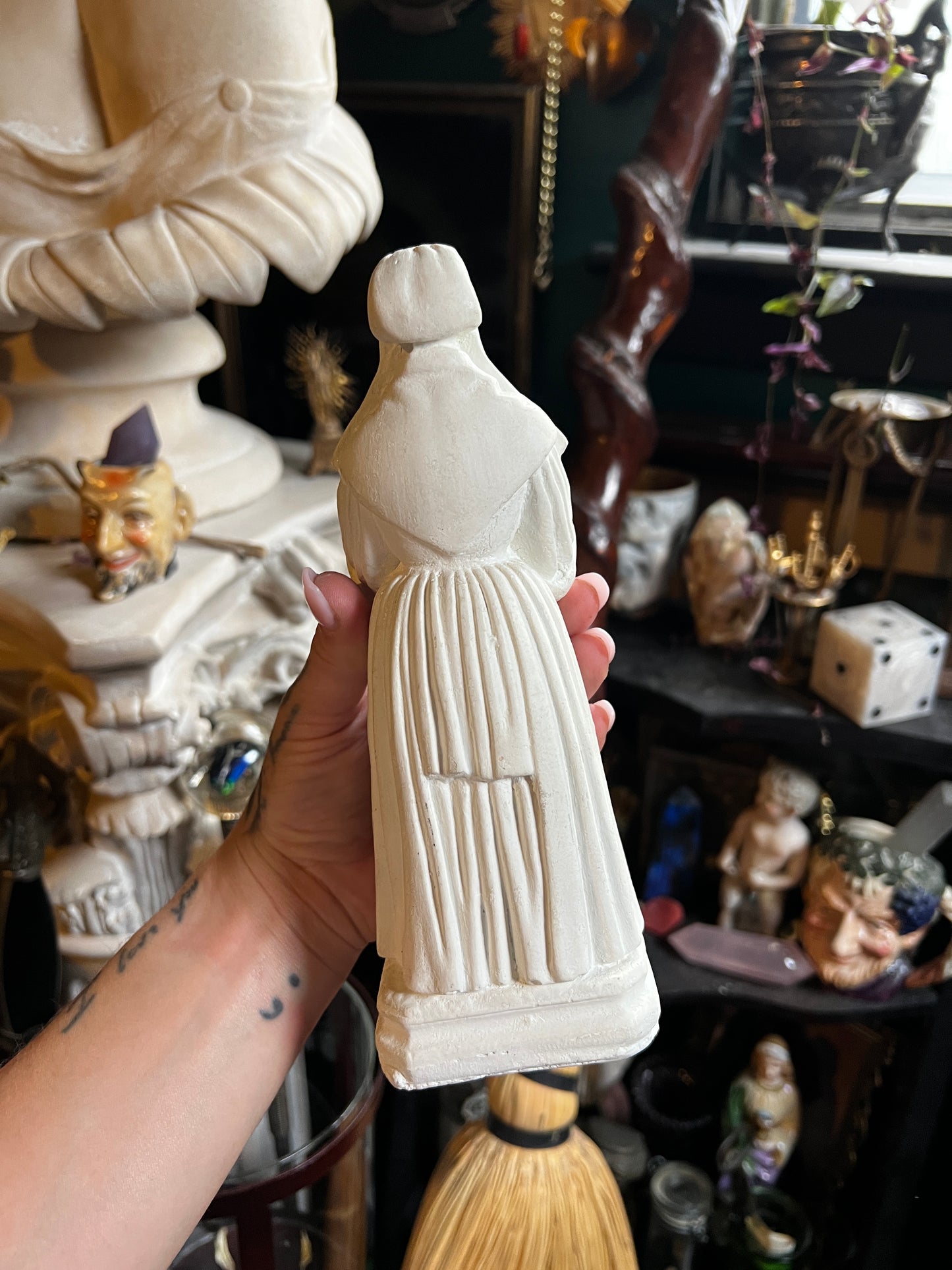 Vintage Chalk-ware Nun Sculpture