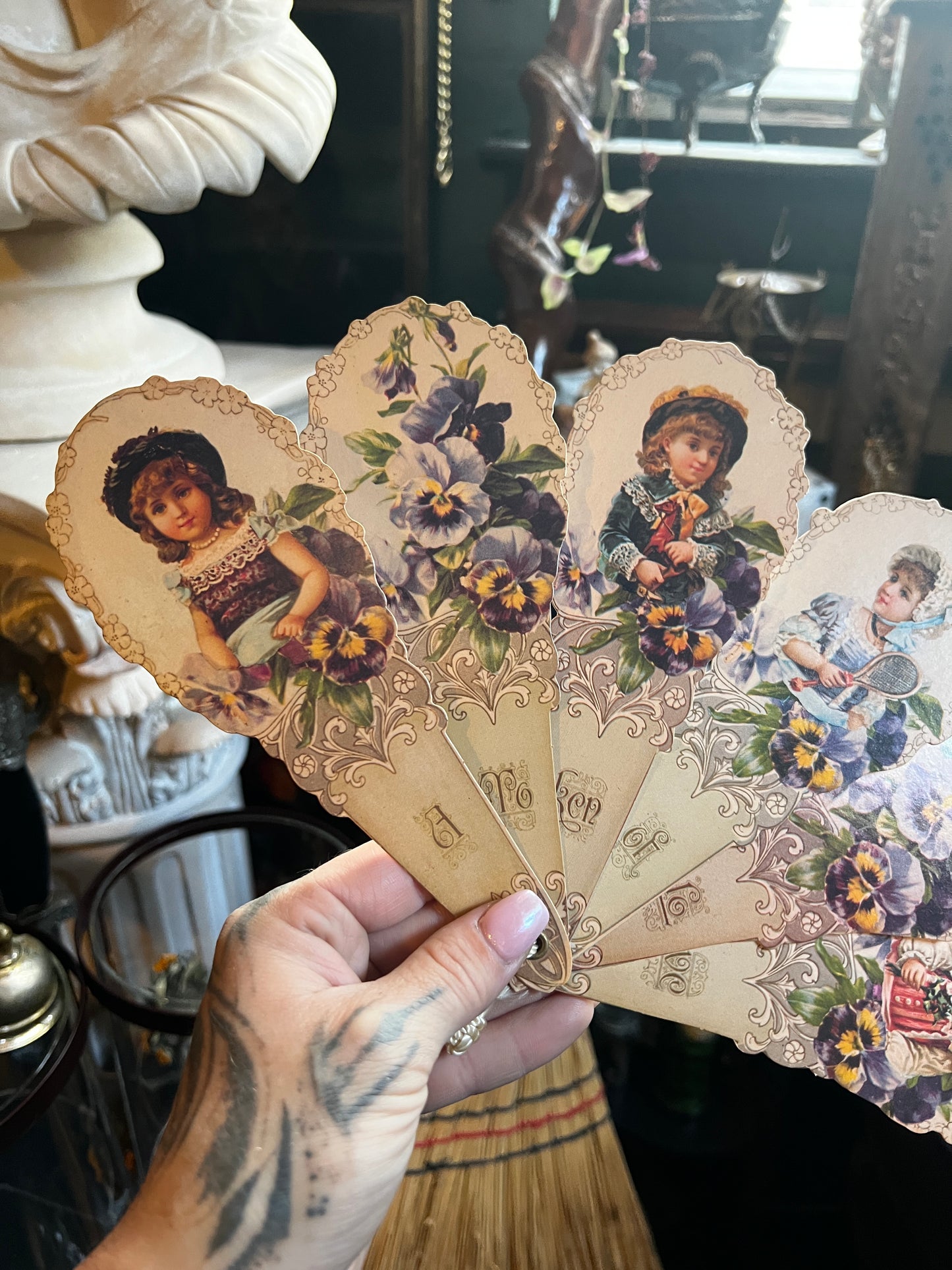 Victorian Turn-of-The-Century Replica Postcard Fan