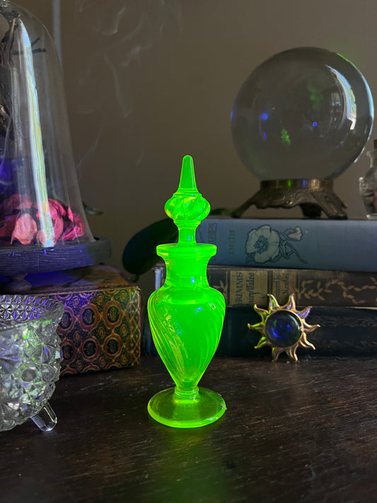 Uranium Glass Perfume Bottle