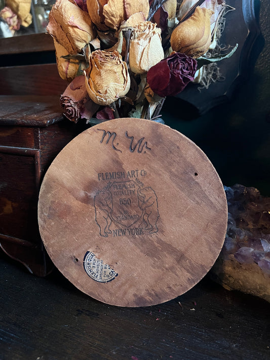 Flemish Art Gibson Girl Wooden Plaque