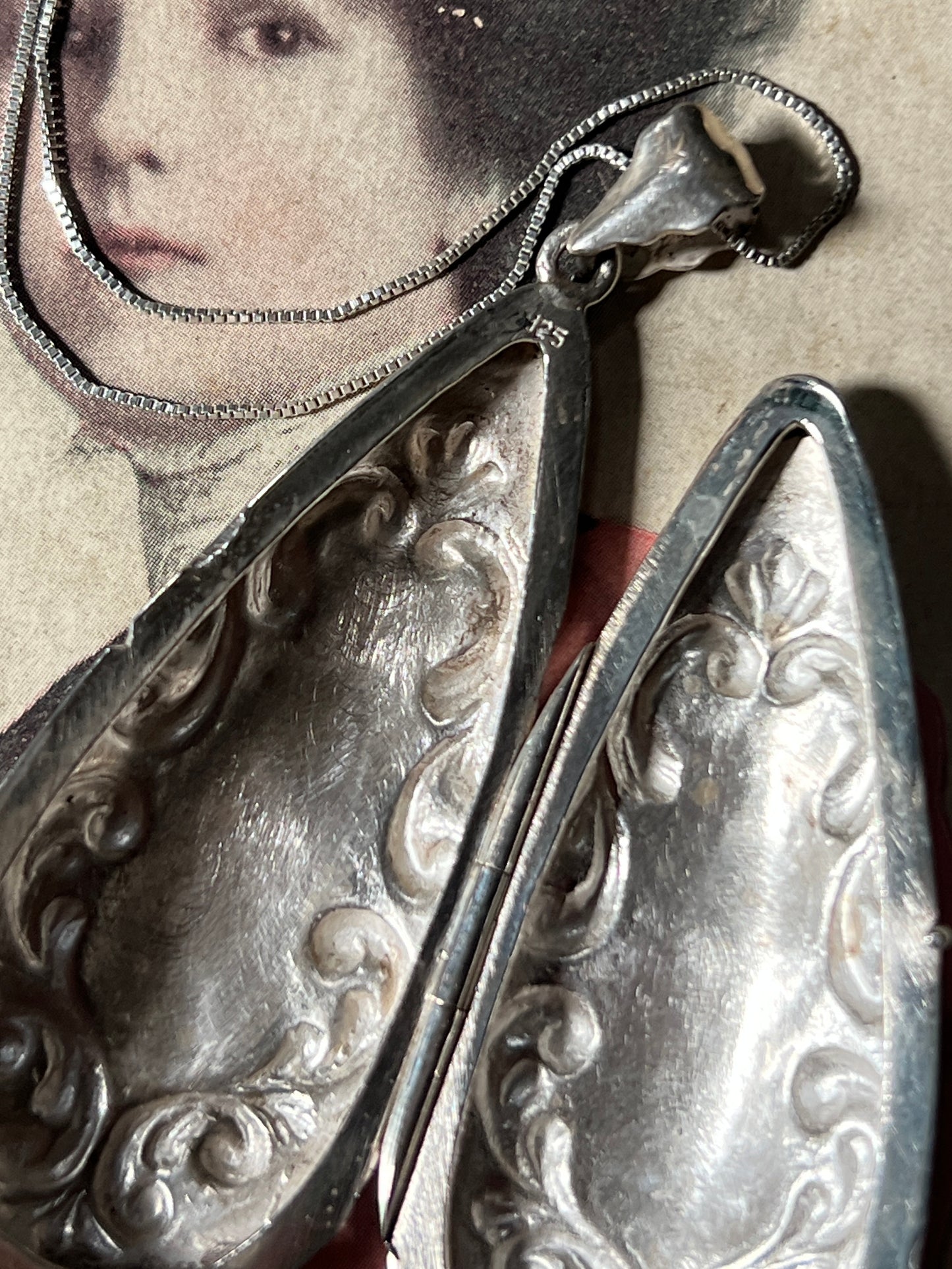 Sterling Silver Teardrop Locket Necklace