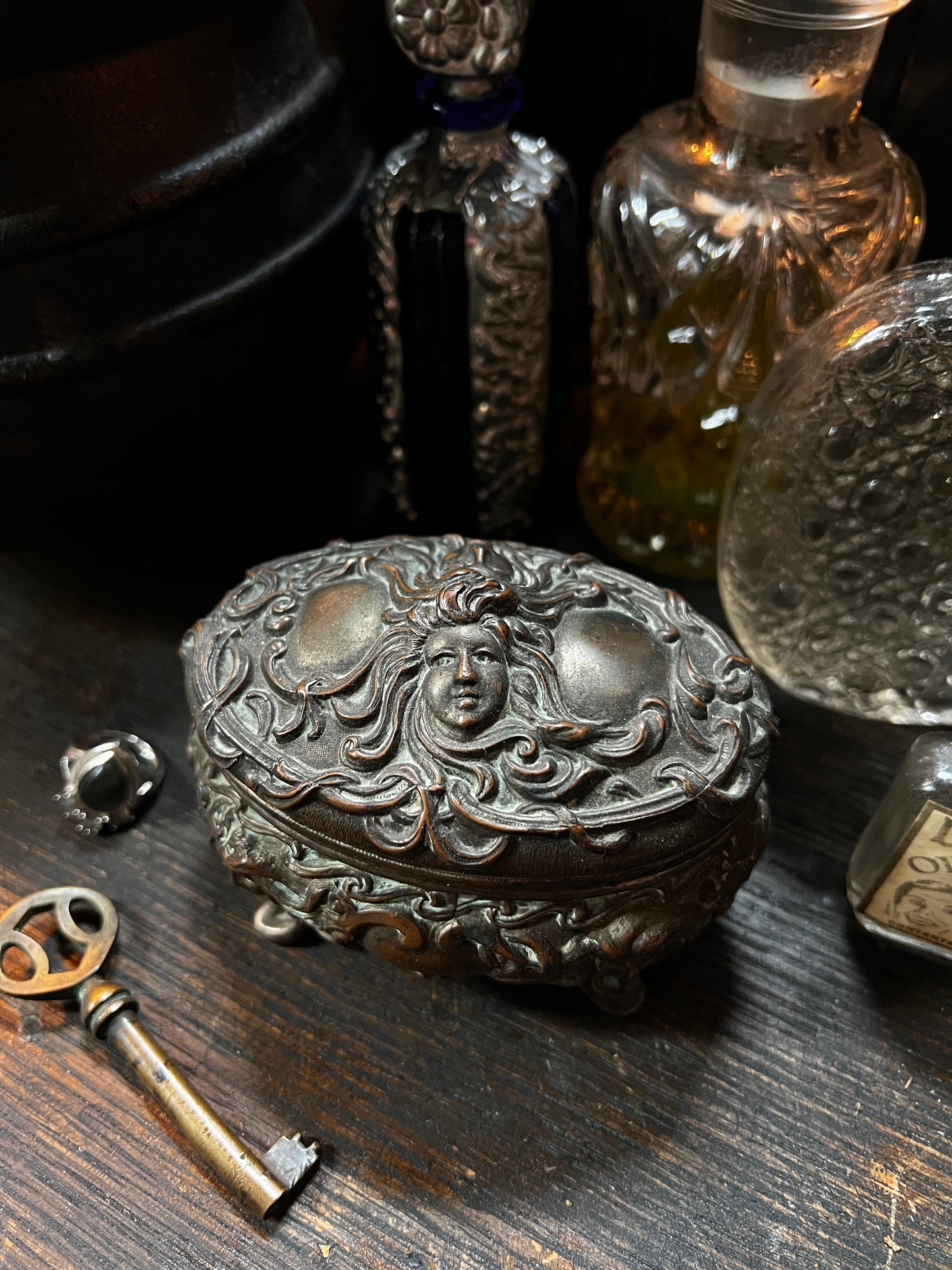 Art Nouveau Maiden Jewelry Casket