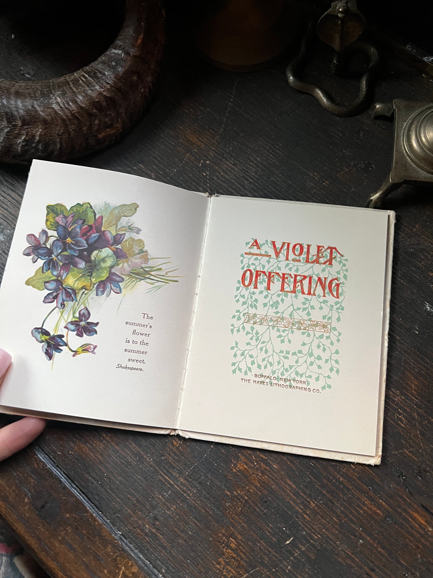 A Violet Offering Antique Poetry Book