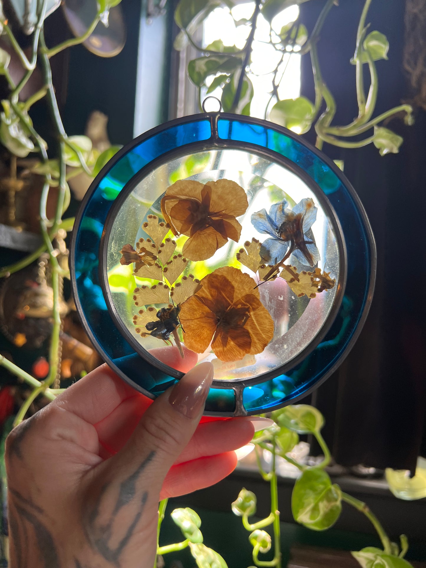 Stained Glass Floral Suncatcher