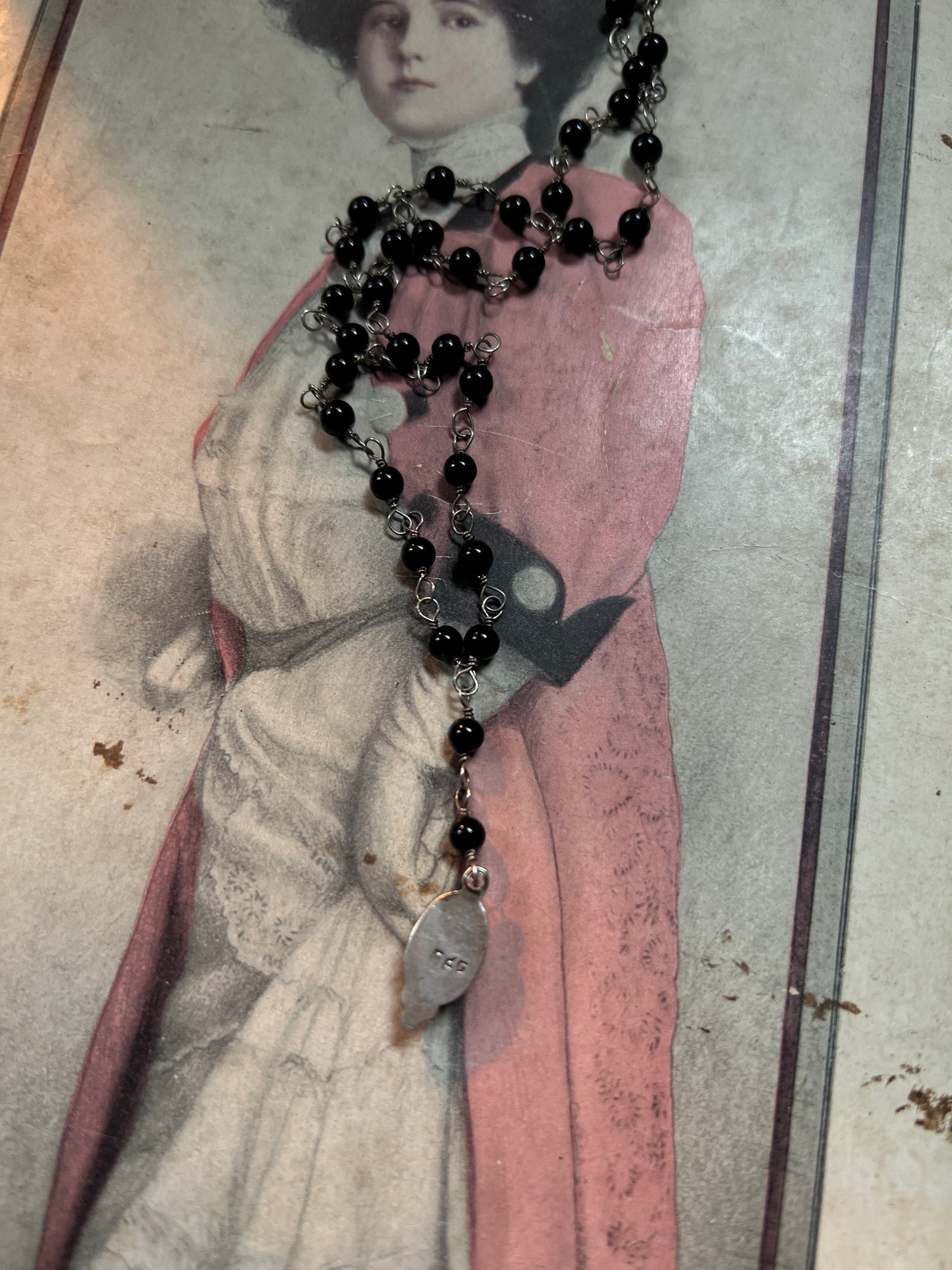 Sterling Black Onyx Beaded Necklace