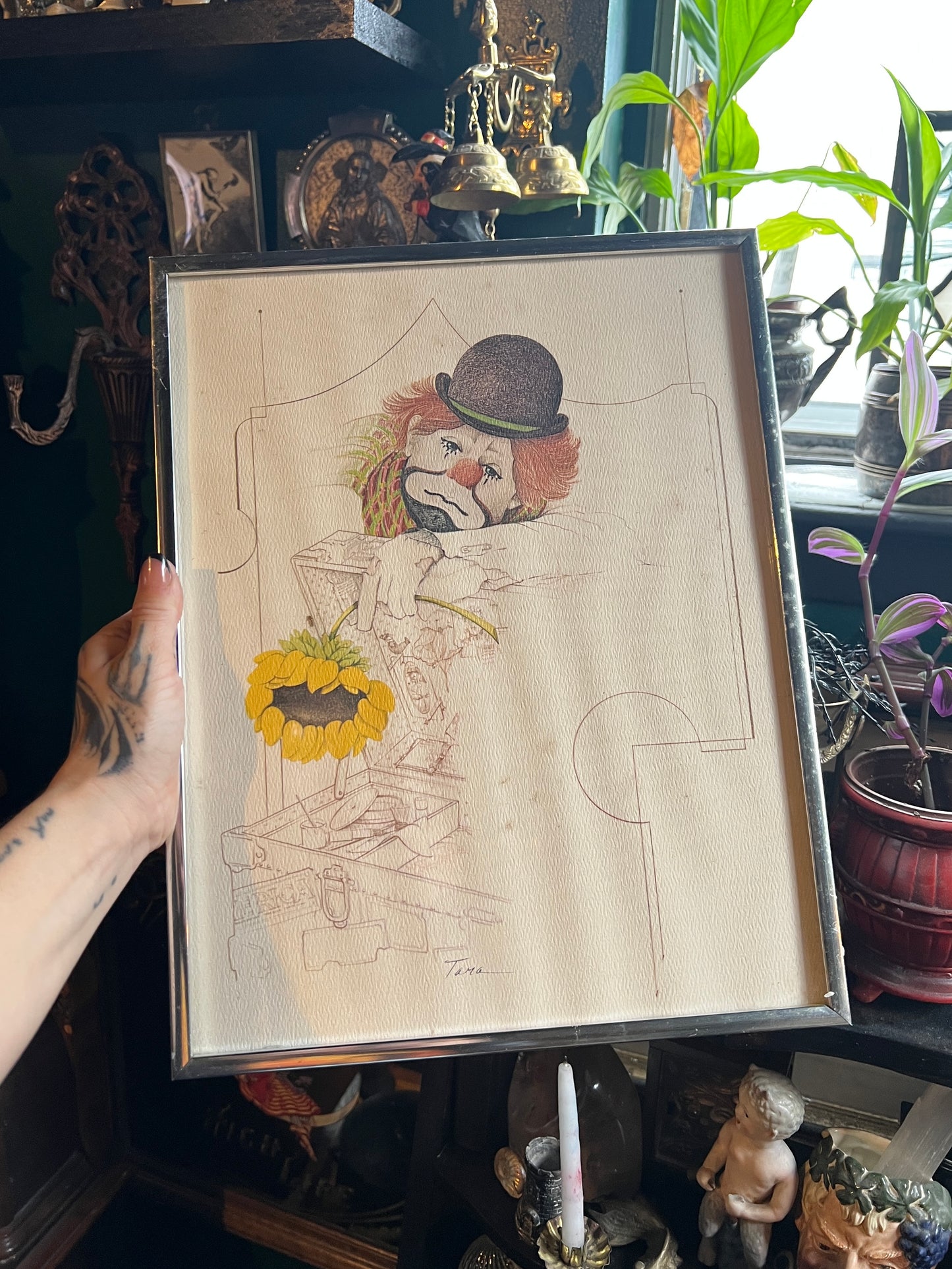 William Tara Sad Clown Lithograph