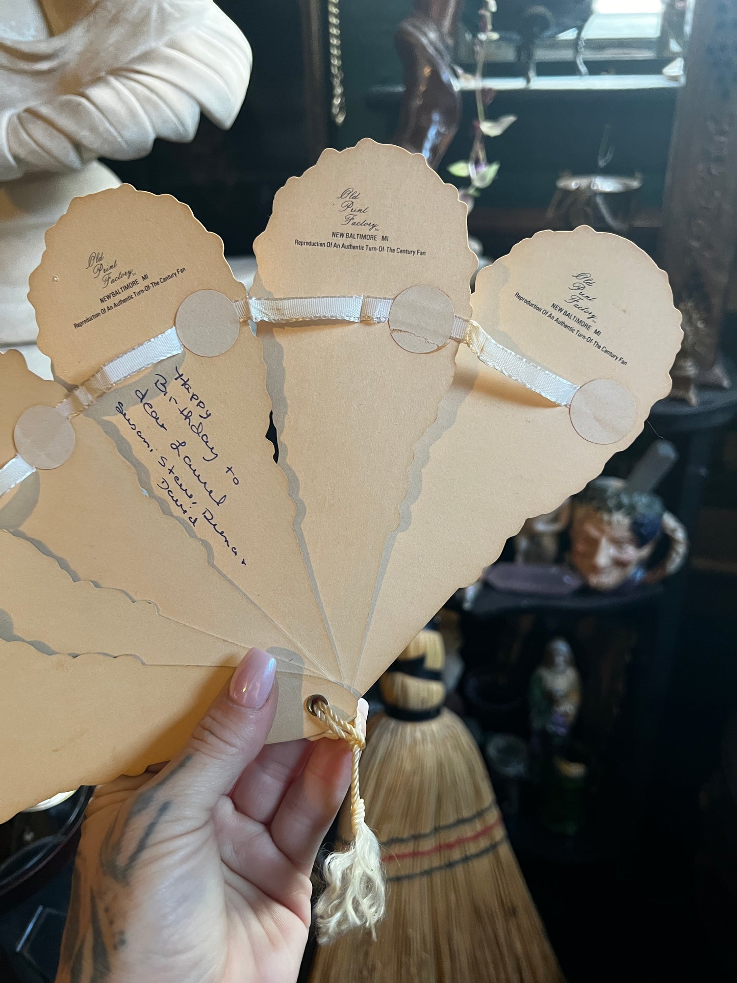 Victorian Turn-of-The-Century Replica Postcard Fan