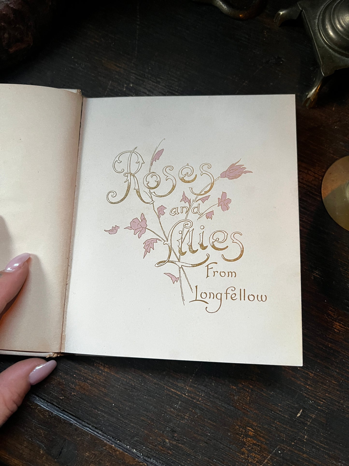 1898 Roses and Lilies by Henry Wadsworth Longfellow