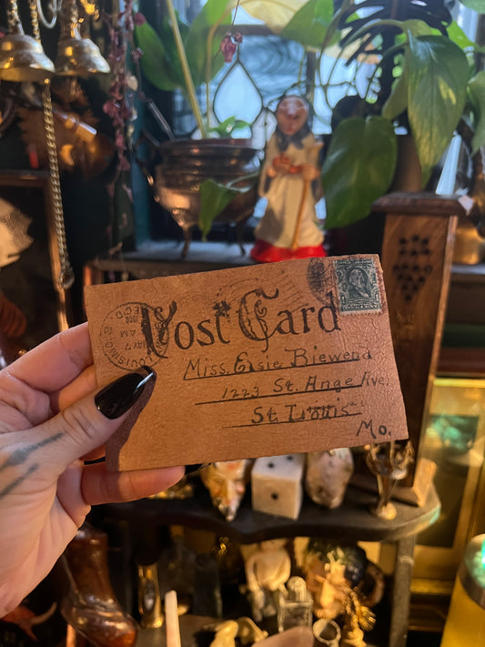 “Will you bee mine?”Leather Postcard