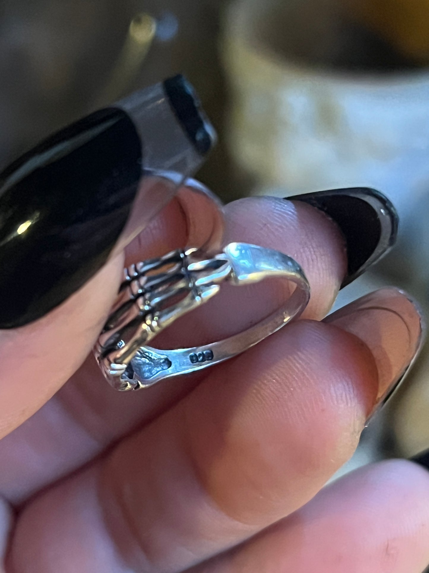 Sterling Skeleton Hand Ring