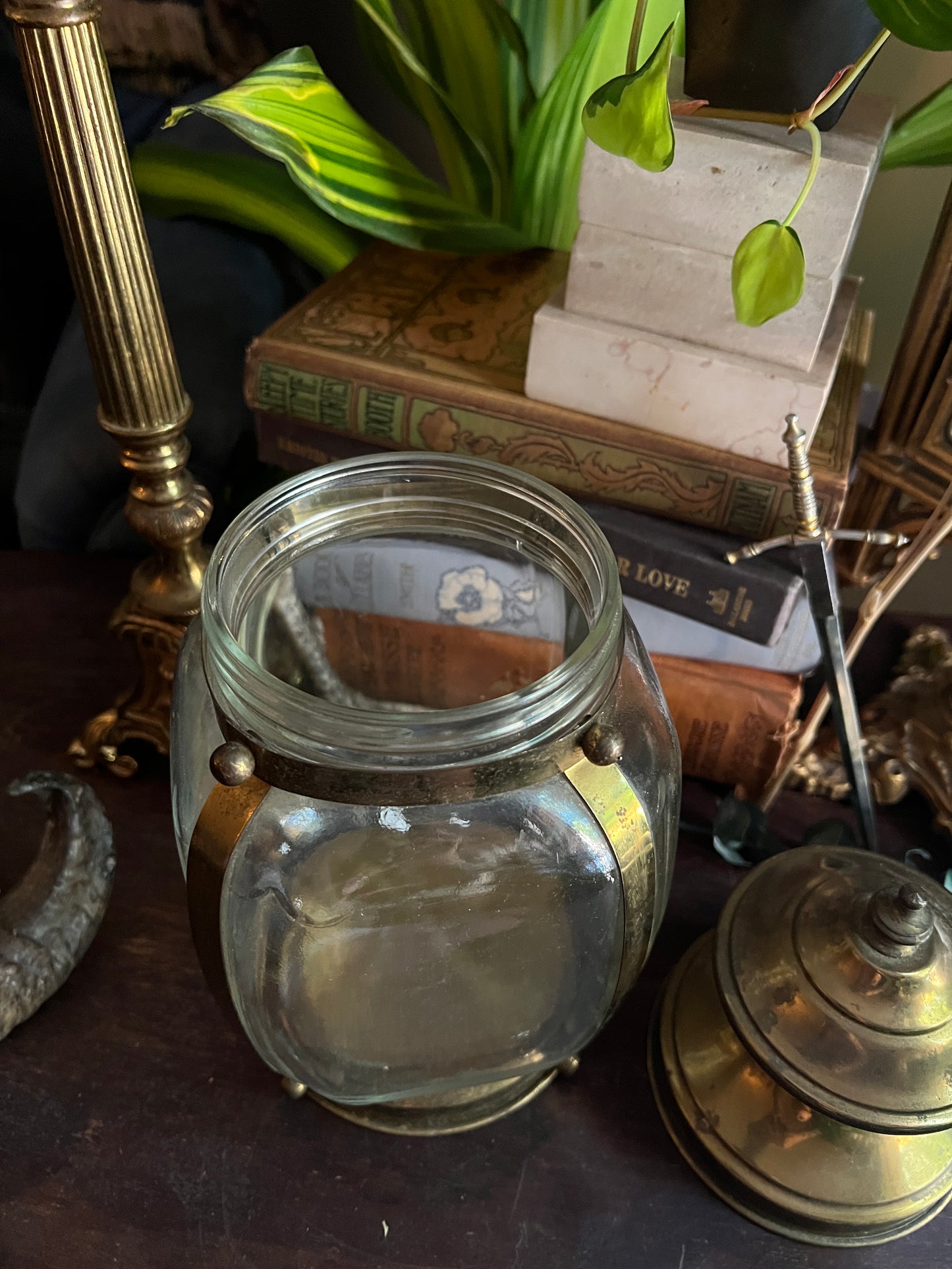 Brass & Glass Lantern Jar