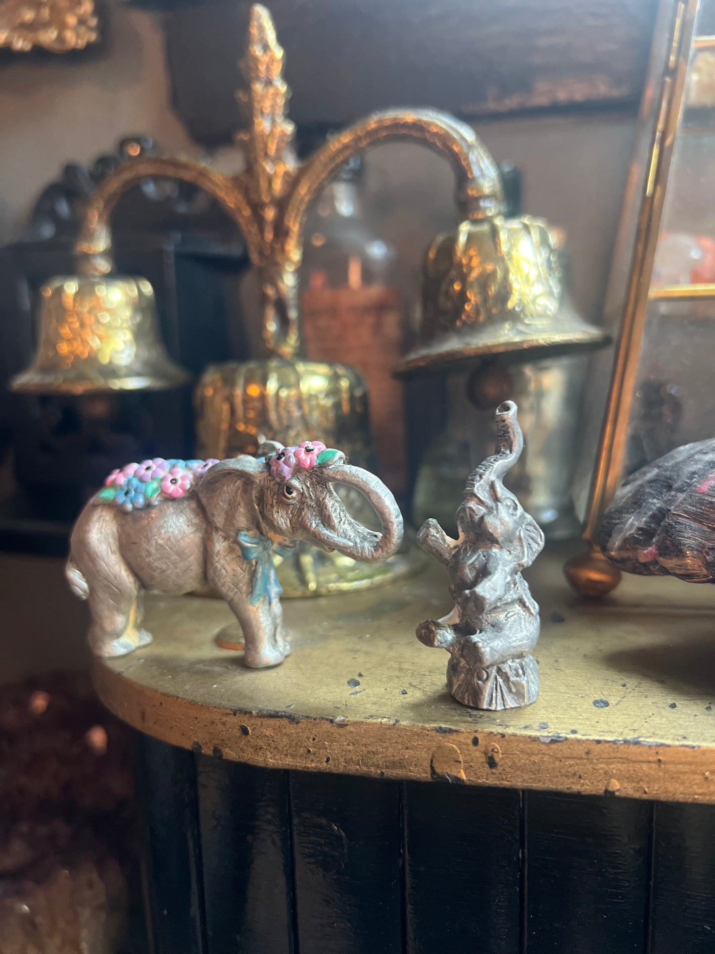 Pair of Pewter Elephants