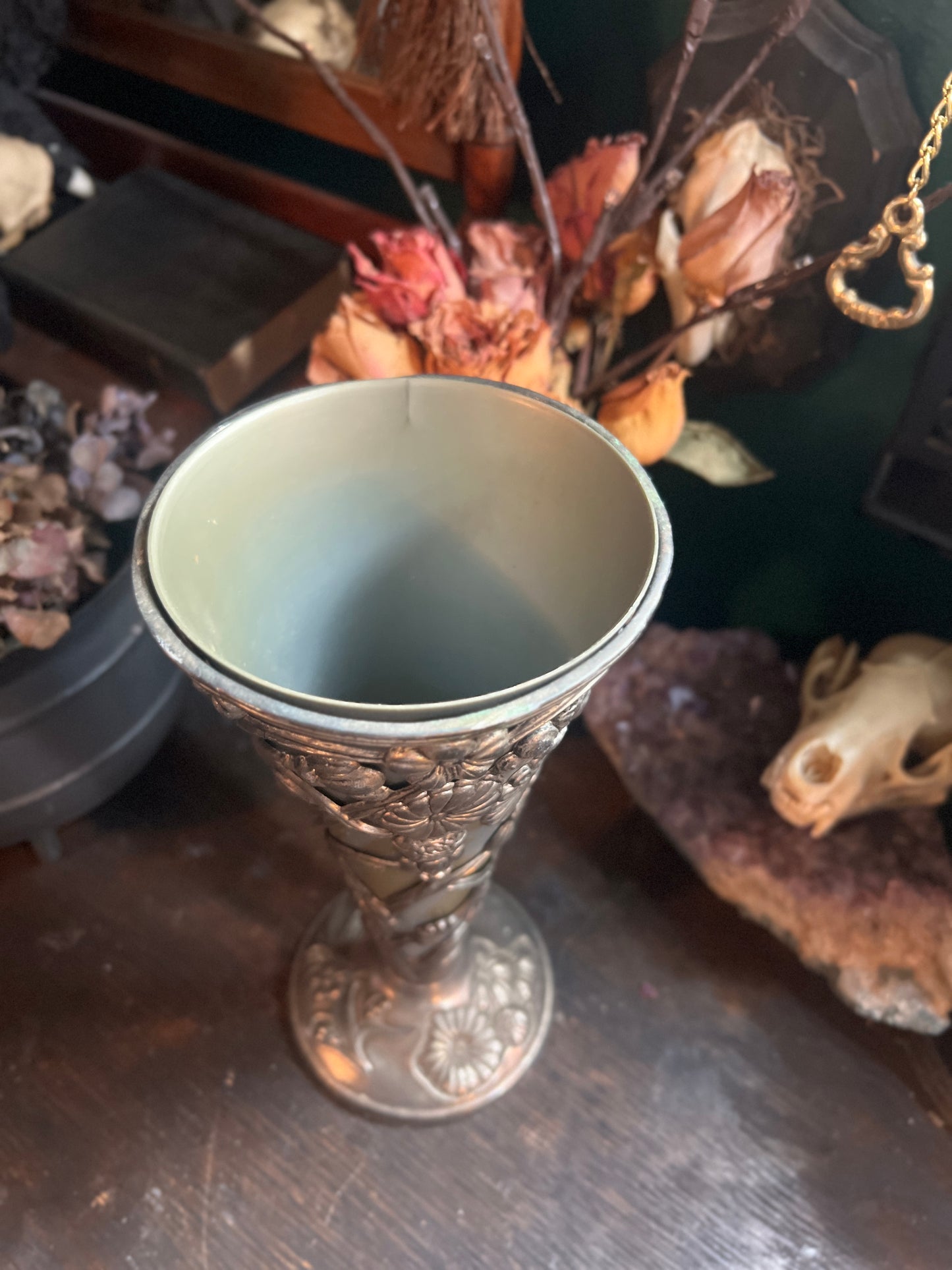 Art Nouveau Silver Plated Vase